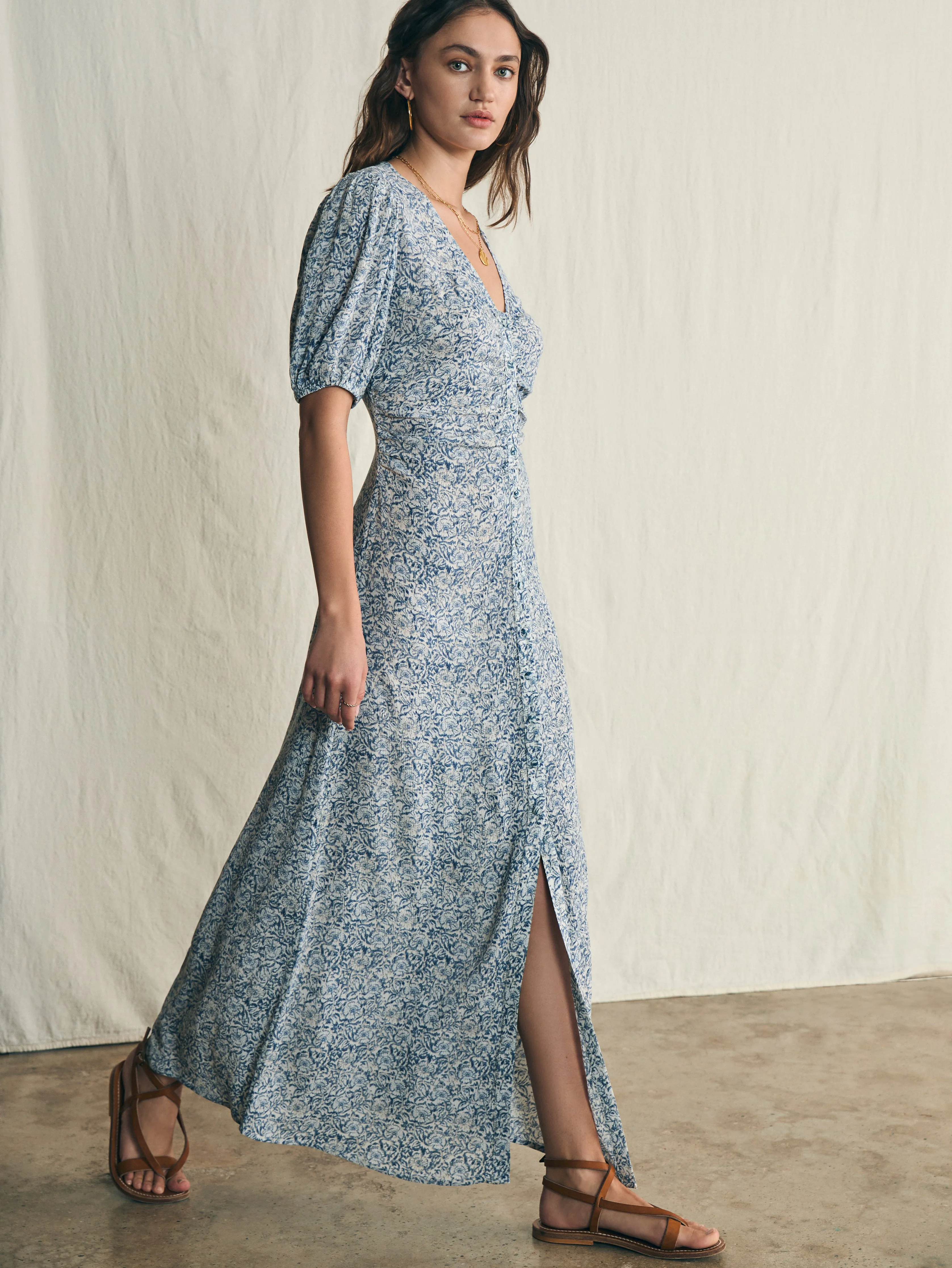 Sorrento Dress - Cream Imma Floral sold by Faherty