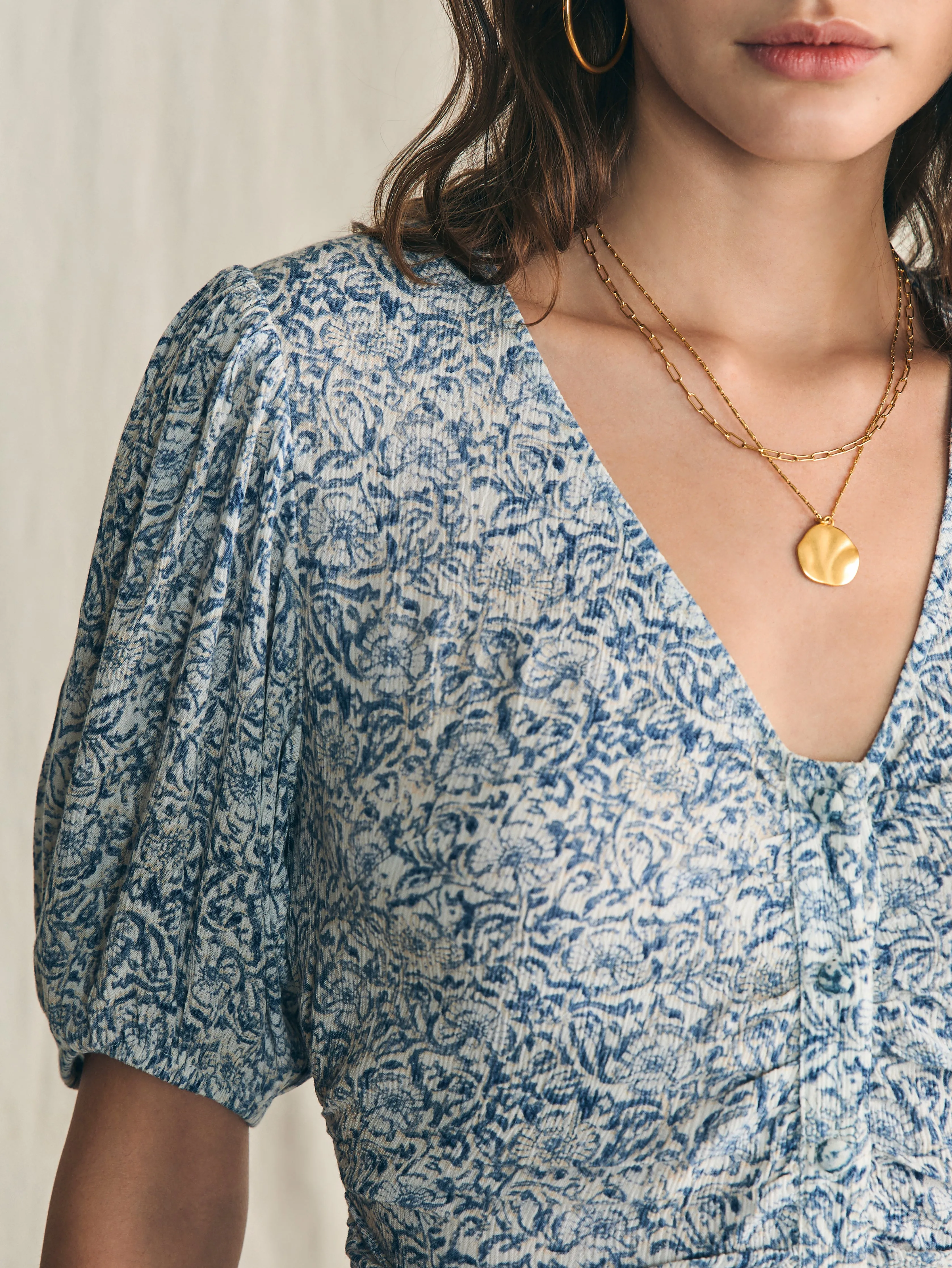 Sorrento Dress - Cream Imma Floral sold by Faherty product image thumbnail 2