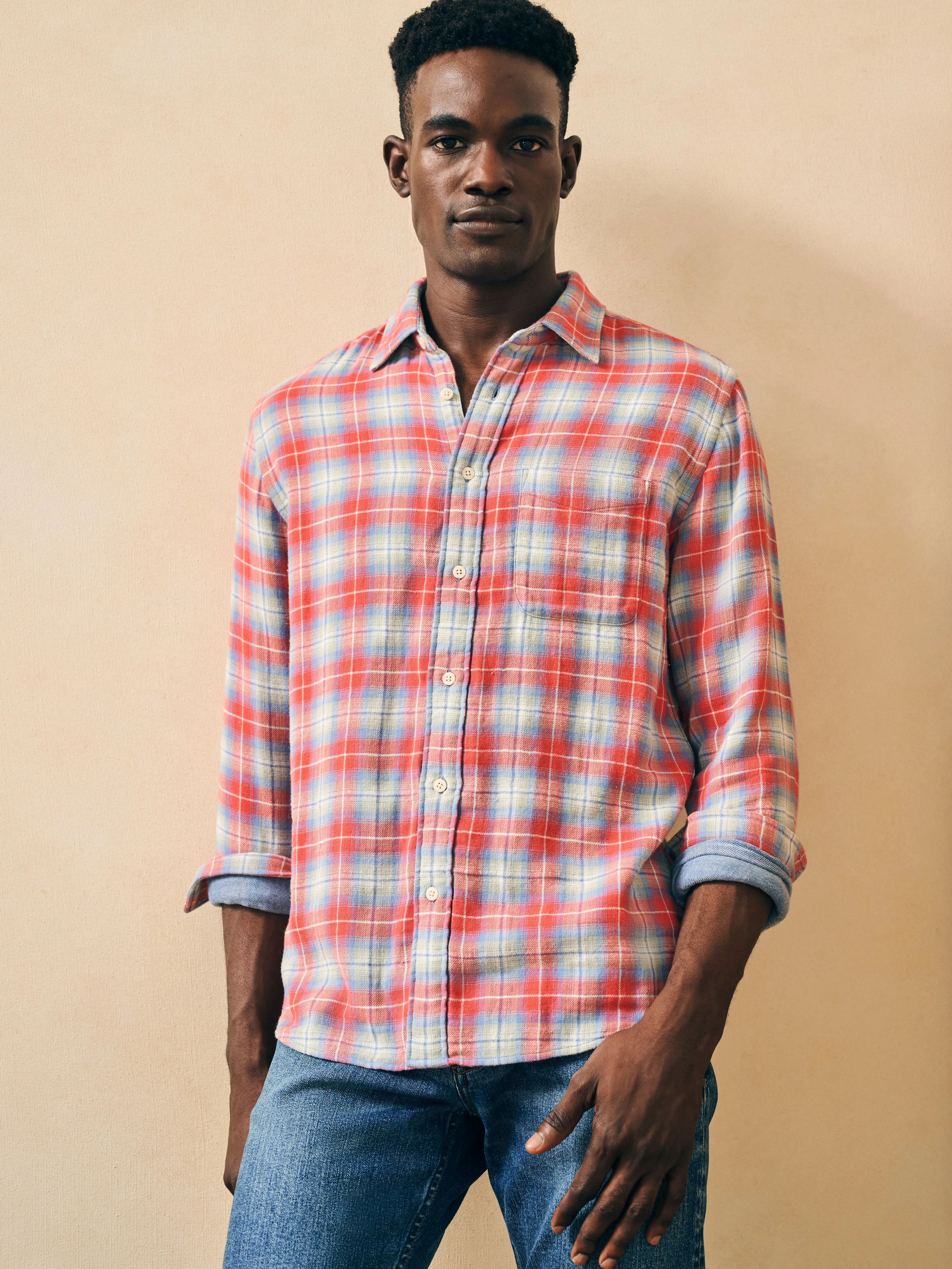 Doublecloth Shirt - Red Hill Plaid sold by Faherty product image thumbnail 2