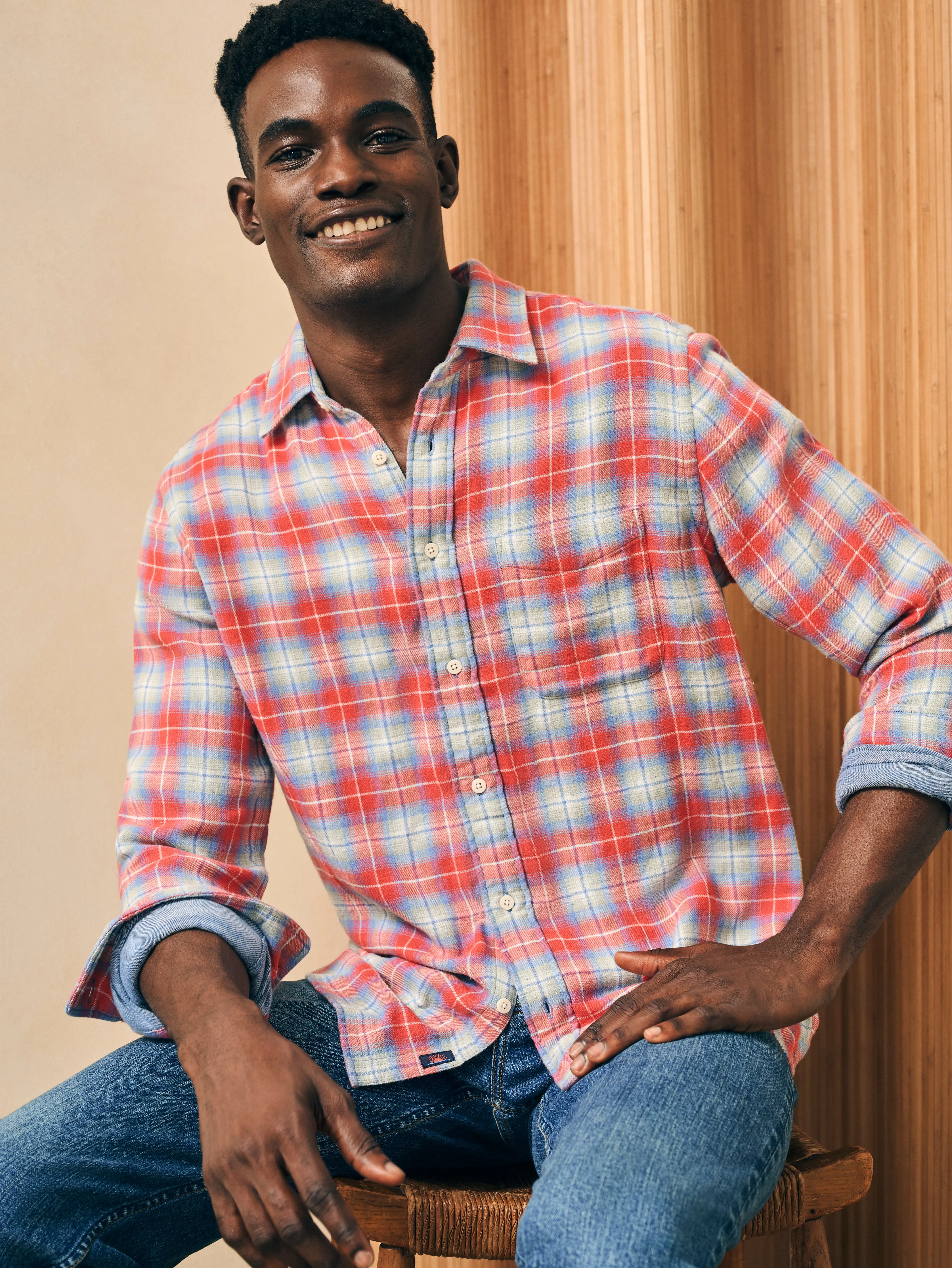 Doublecloth Shirt - Red Hill Plaid sold by Faherty