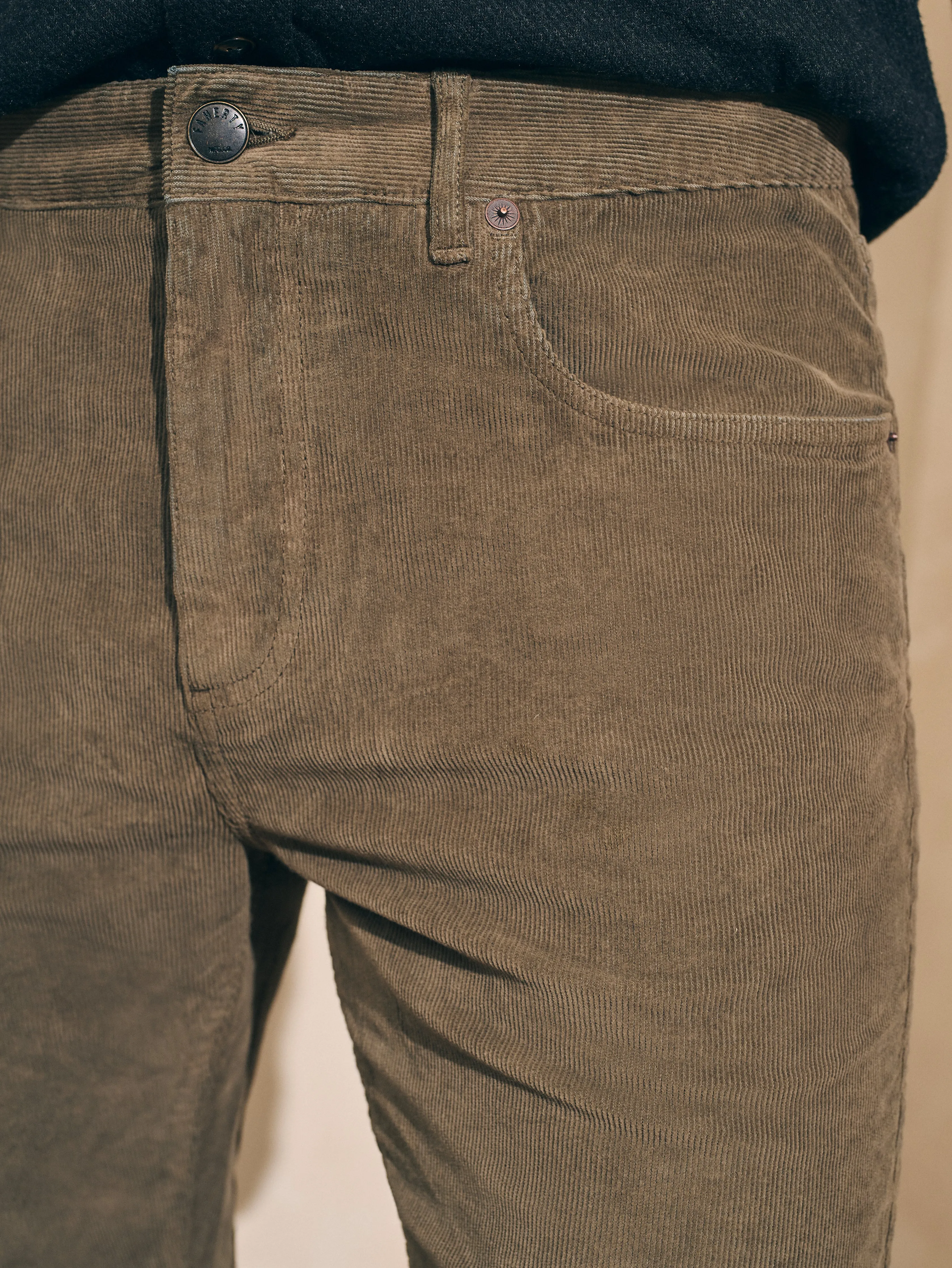 Stretch Corduroy 5-Pocket Pant (30" Inseam) - Surplus Olive sold by Faherty product image thumbnail 3