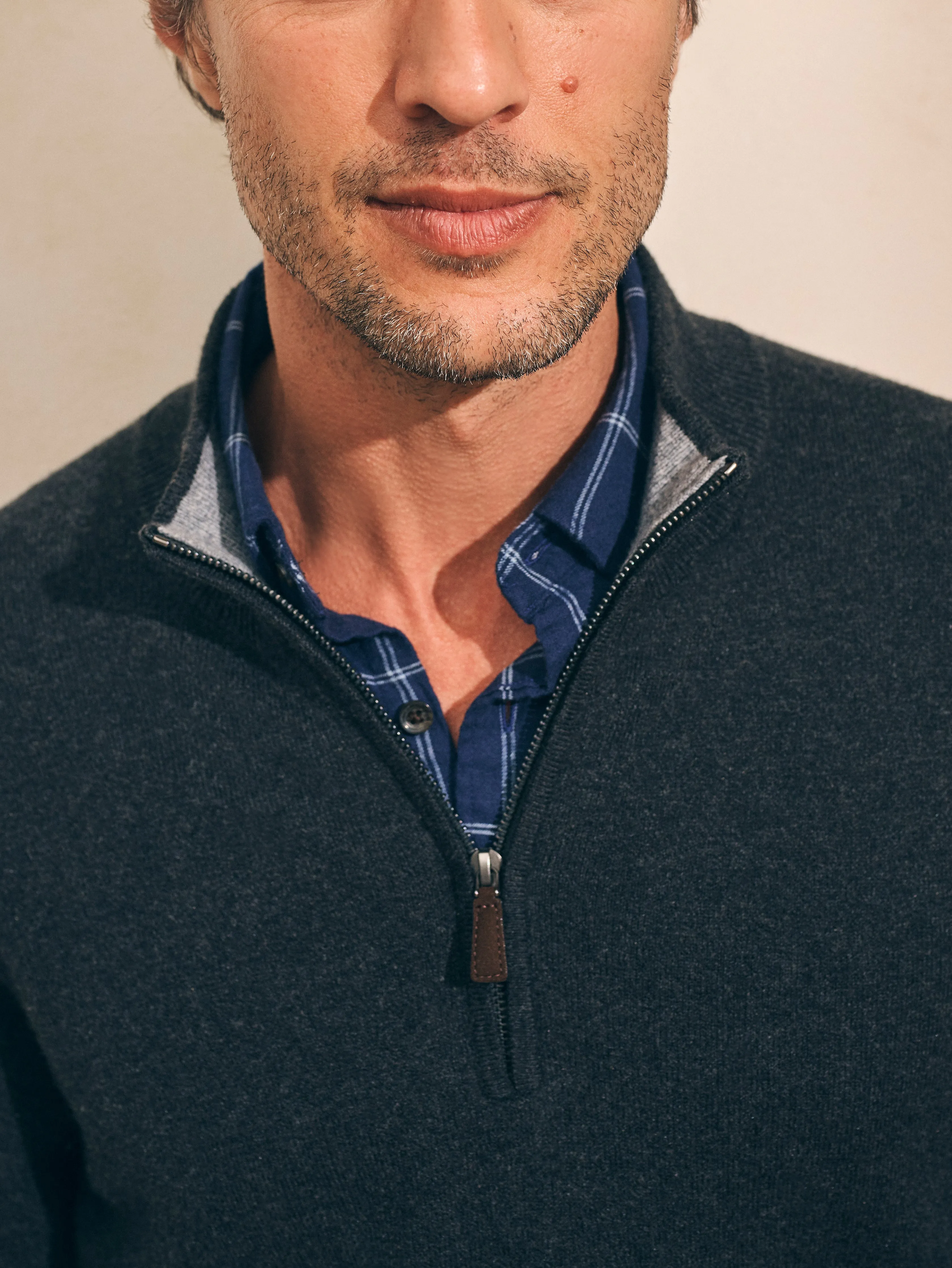 Mountain Quarter Zip Sweater - Ash Heather sold by Faherty product image thumbnail 2