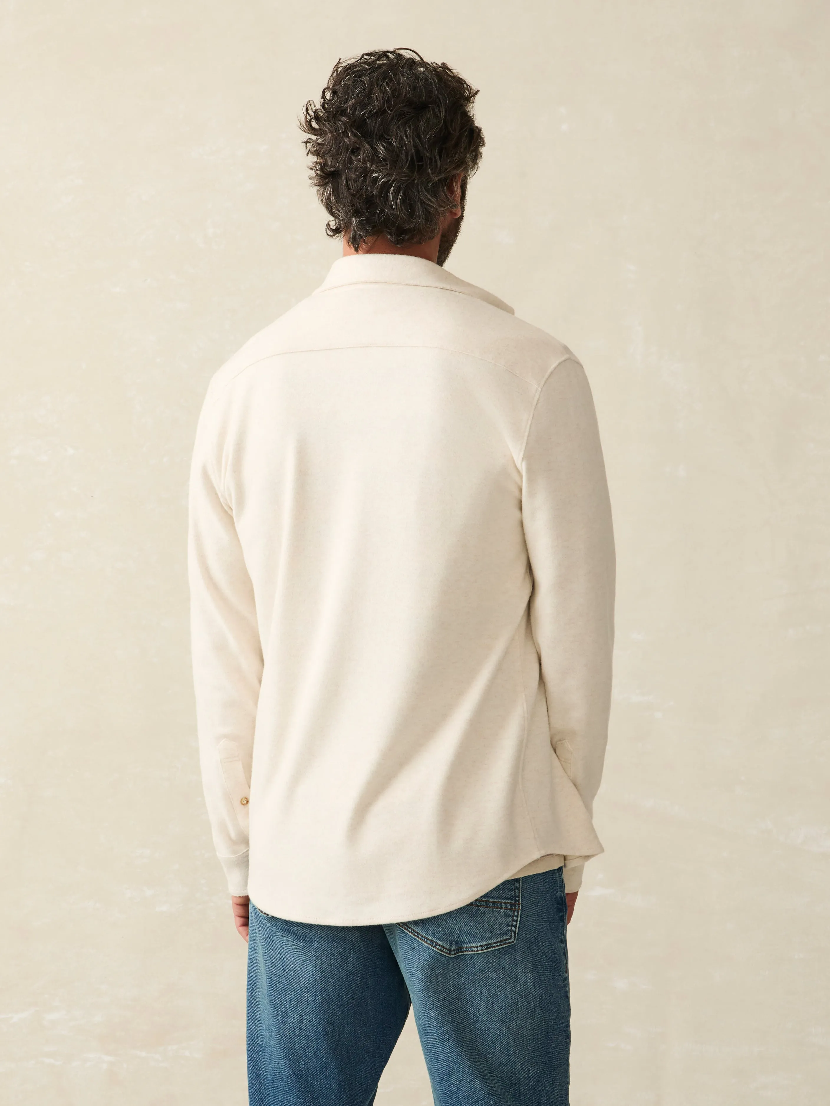 Legend™ Sweater Shirt (single Pocket) - Off White sold by Faherty product image thumbnail 5