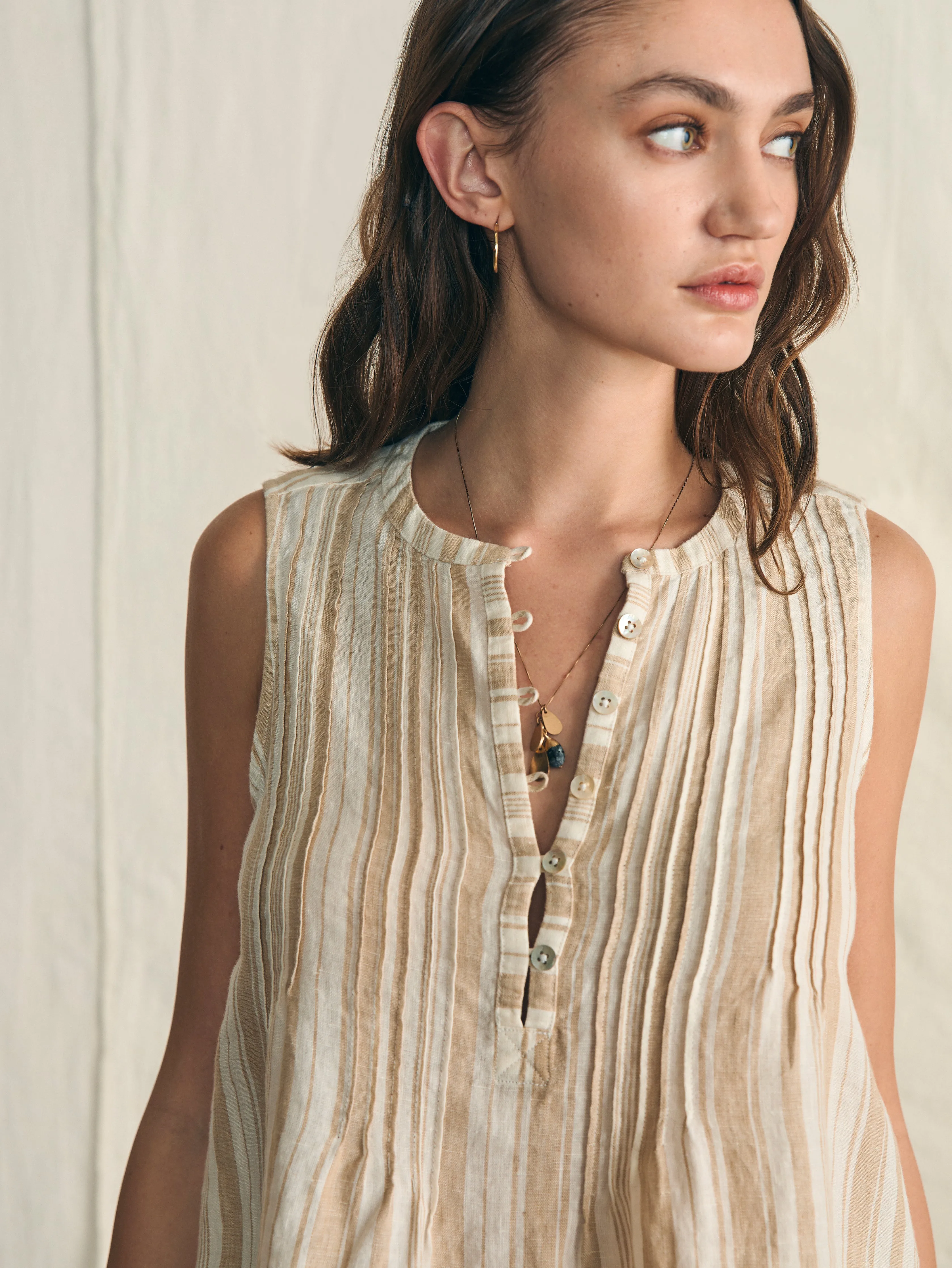 Isha Top - Natural Bombay Stripe sold by Faherty product image thumbnail 2