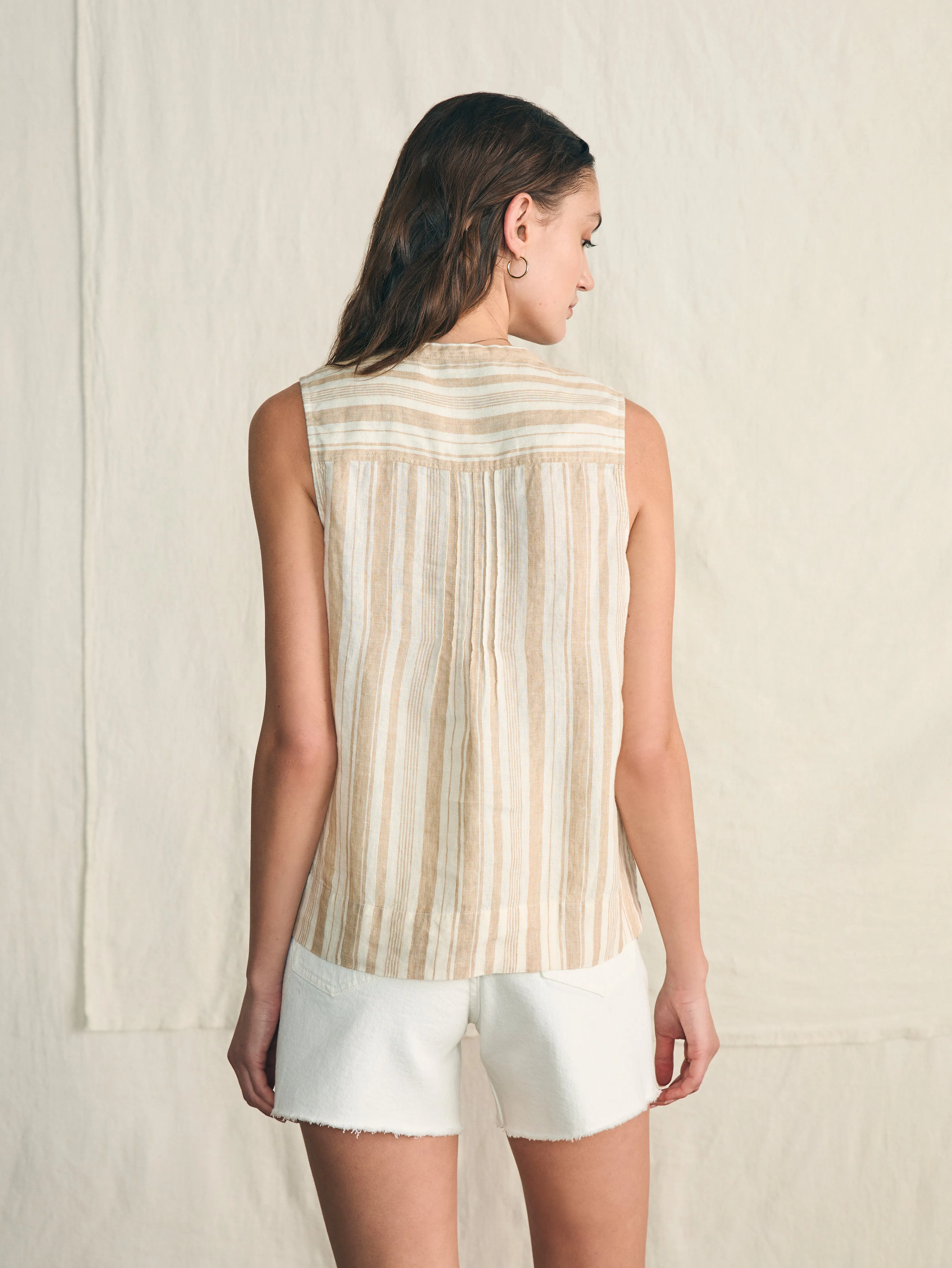 Isha Top - Natural Bombay Stripe sold by Faherty product image thumbnail 5