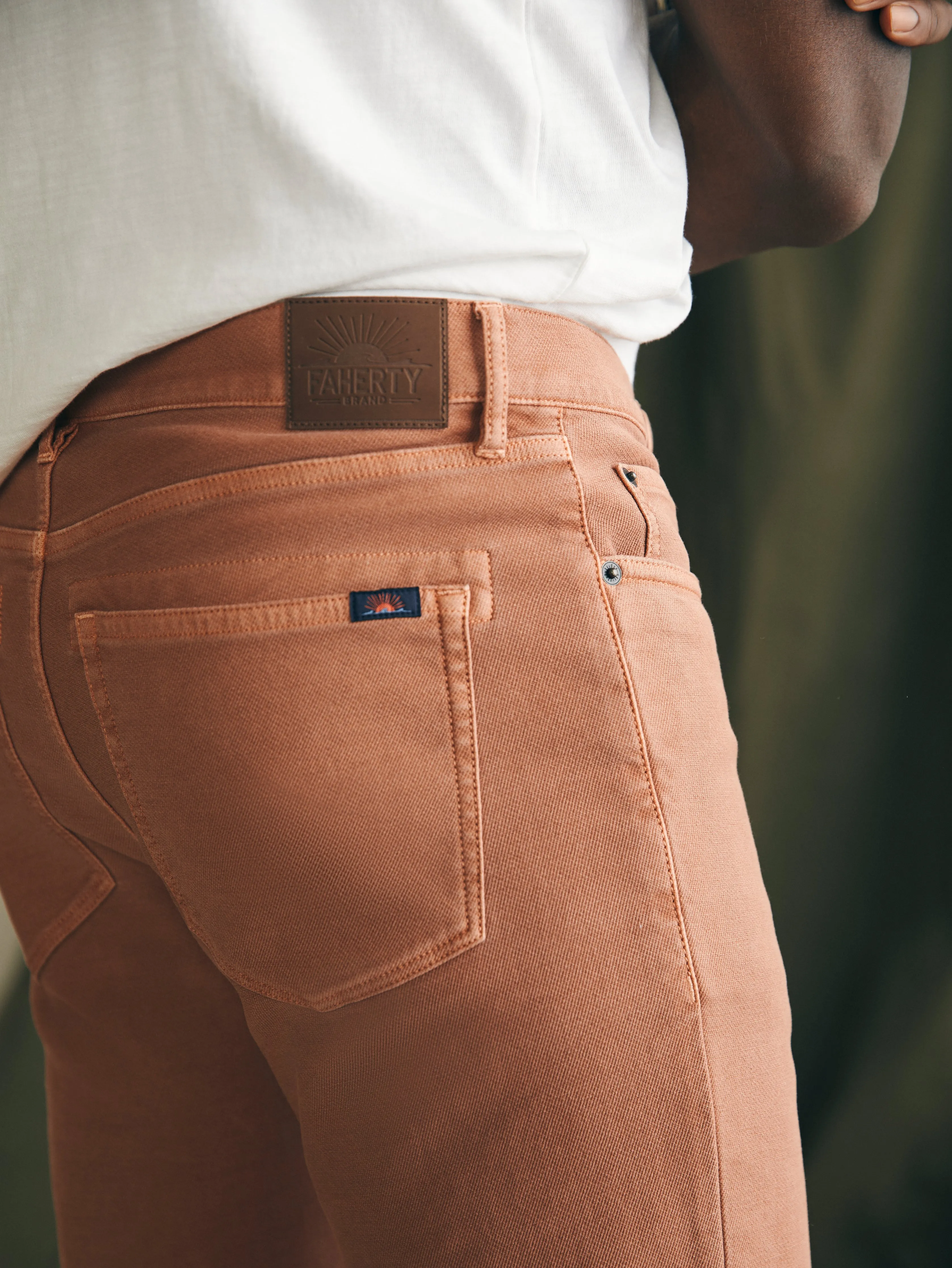 Stretch Terry 5-Pocket Athletic Fit Pant (34" Inseam) - Mesa Red sold by Faherty product image thumbnail 4