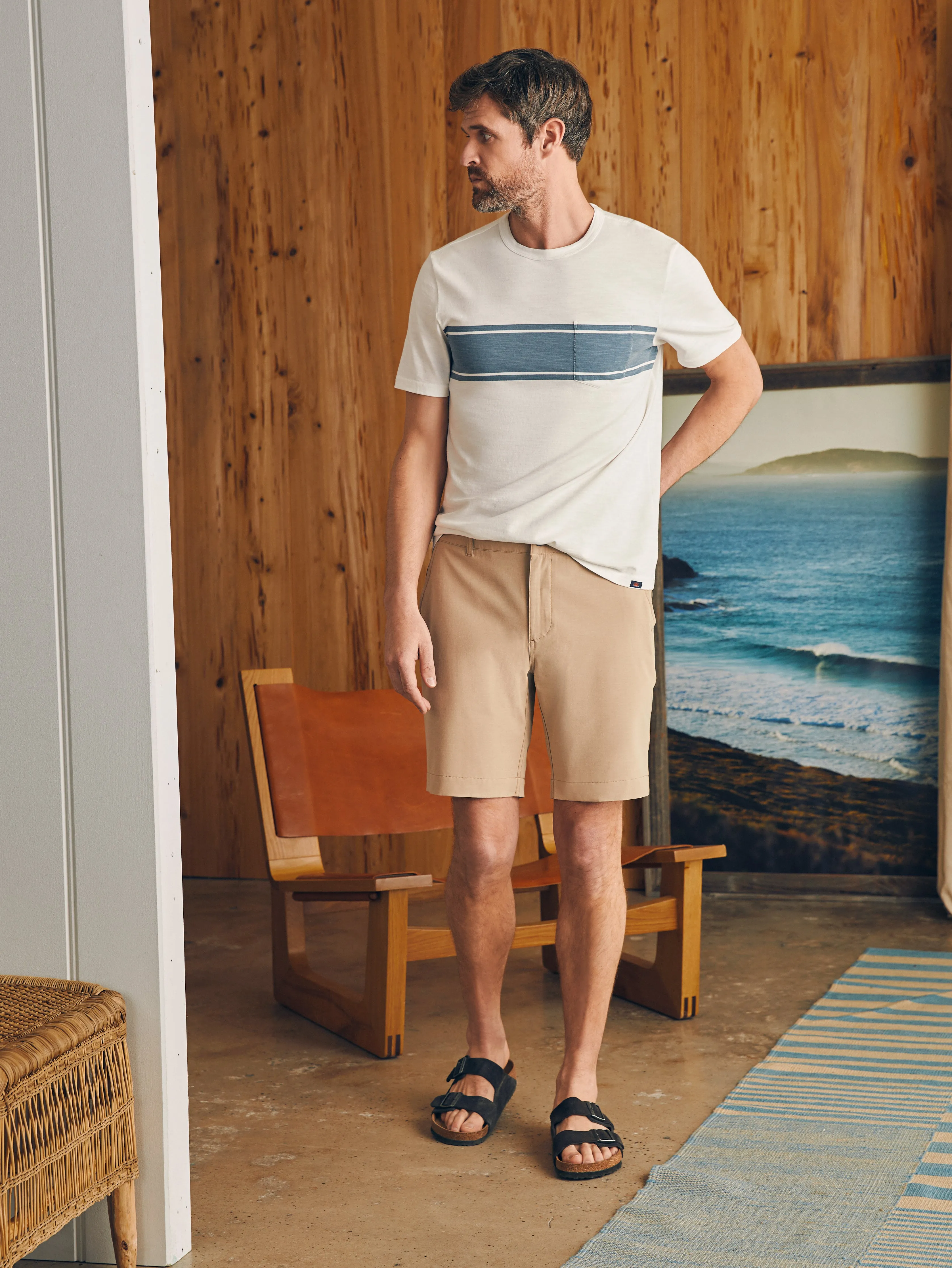 All Day™ Short 1.0 (9" Inseam) - Khaki sold by Faherty product image thumbnail 4