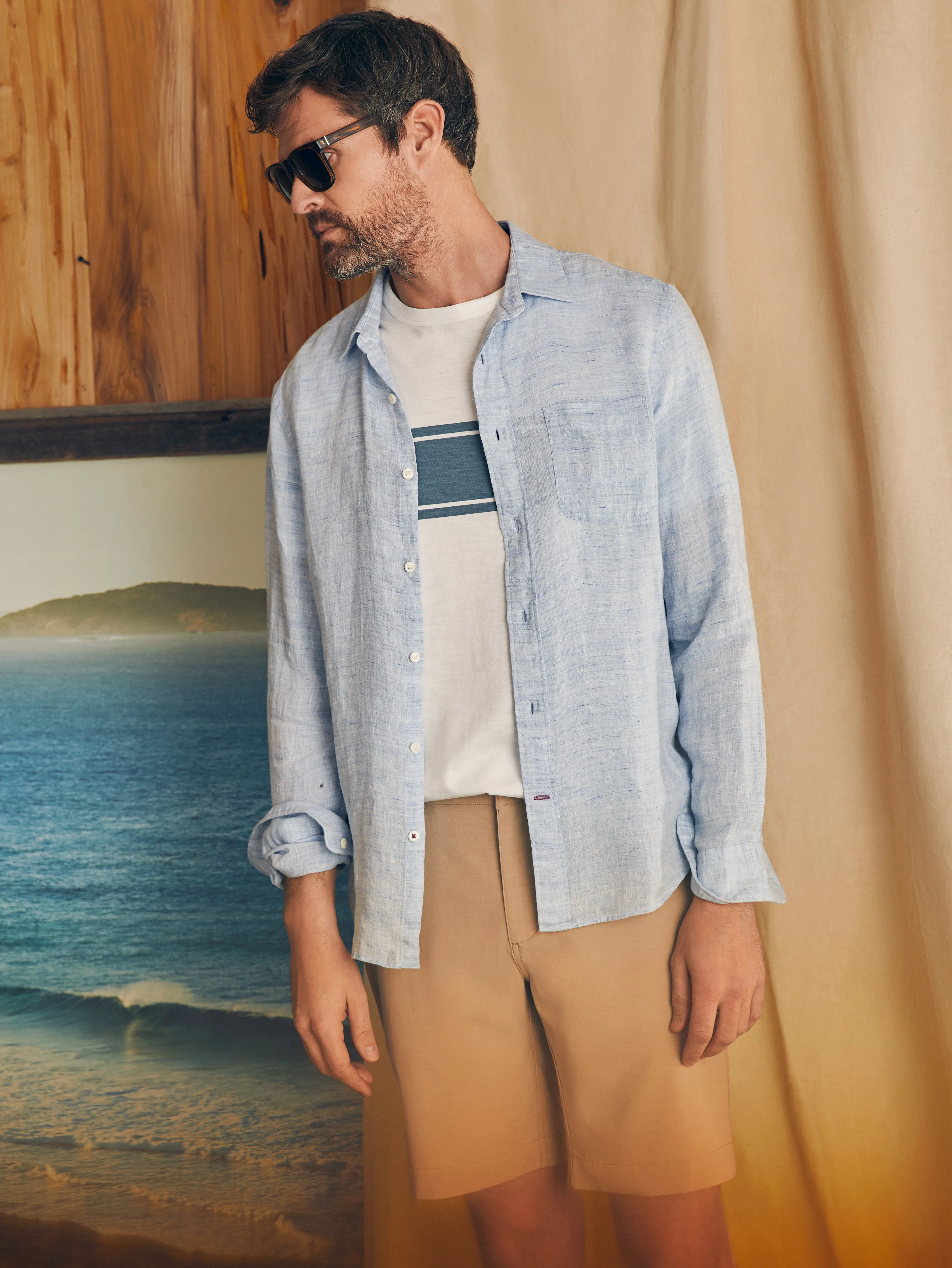 All Day™ Short 1.0 (9" Inseam) - Khaki sold by Faherty product image thumbnail 2