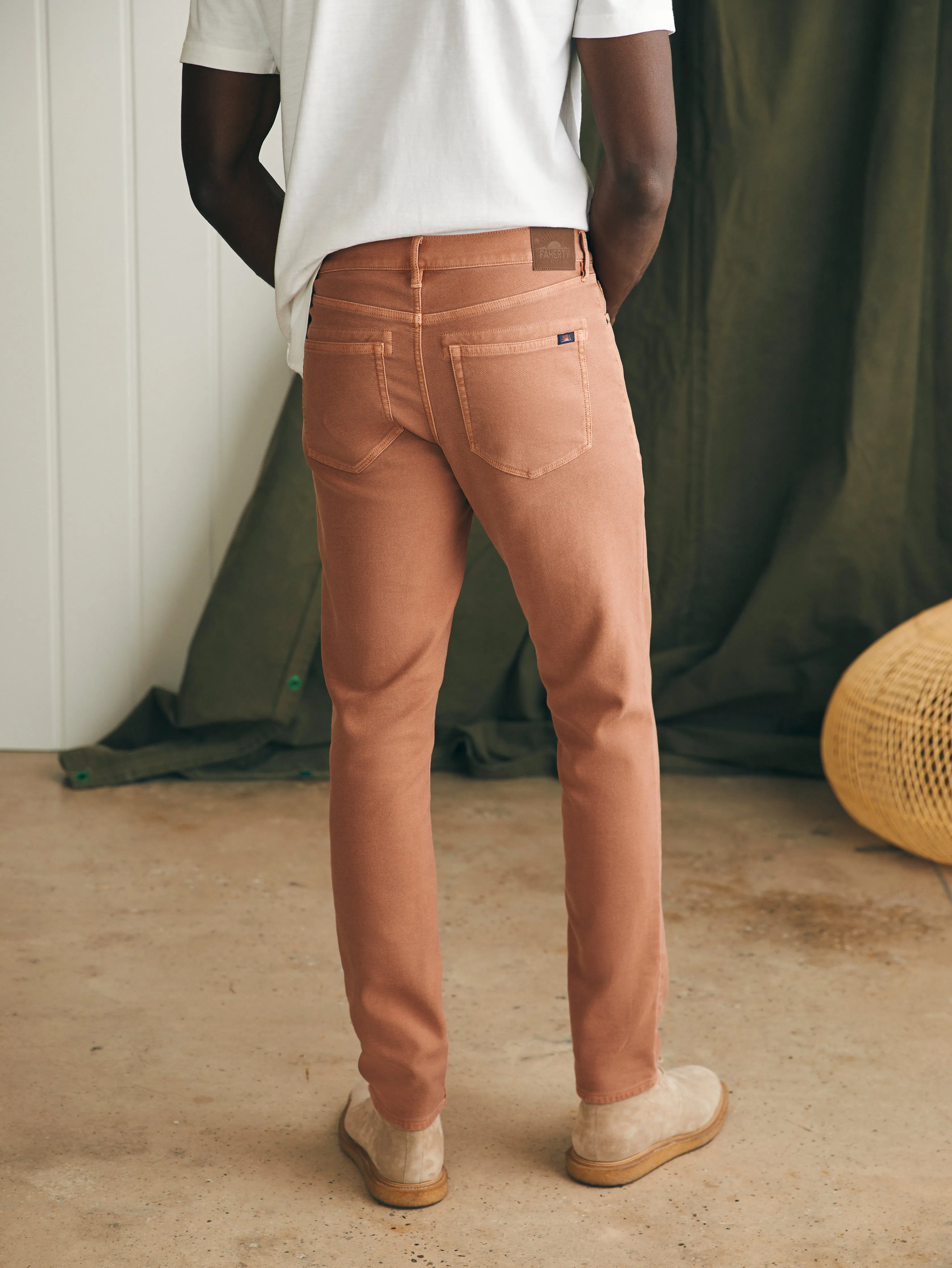 Stretch Terry 5-Pocket Athletic Fit Pant (34" Inseam) - Mesa Red sold by Faherty product image thumbnail 3
