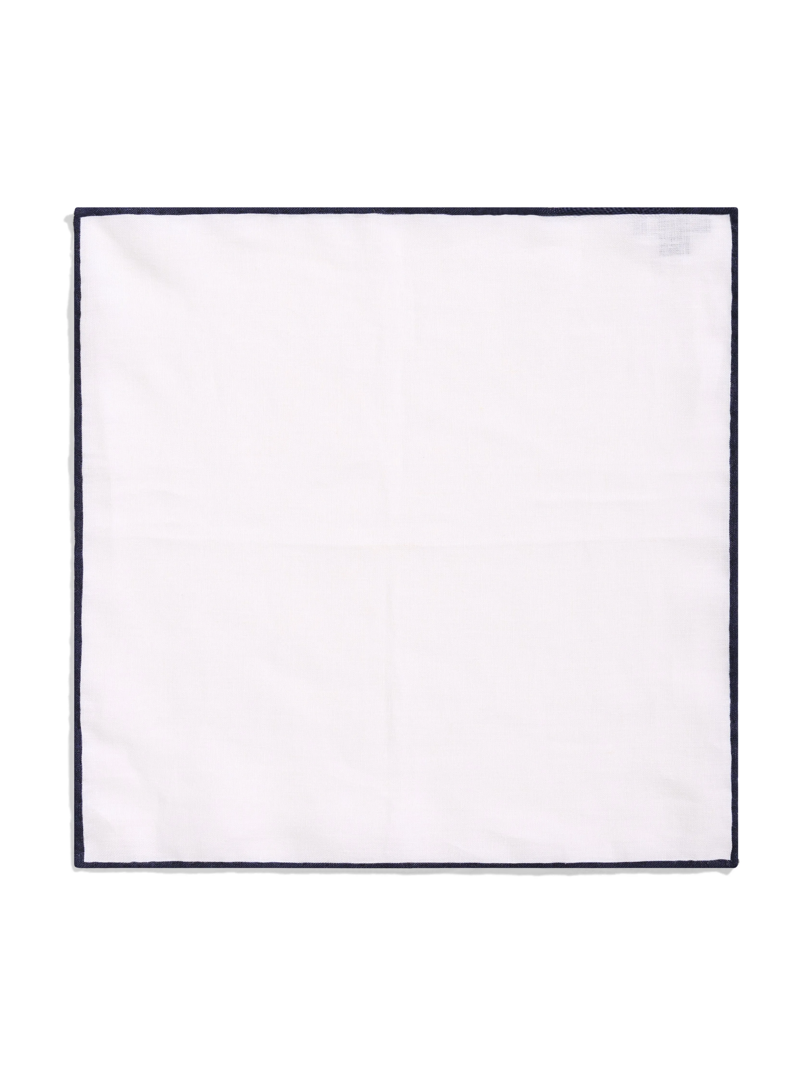 Reserve Linen Pocket Square - White Navy sold by Faherty product image thumbnail 2