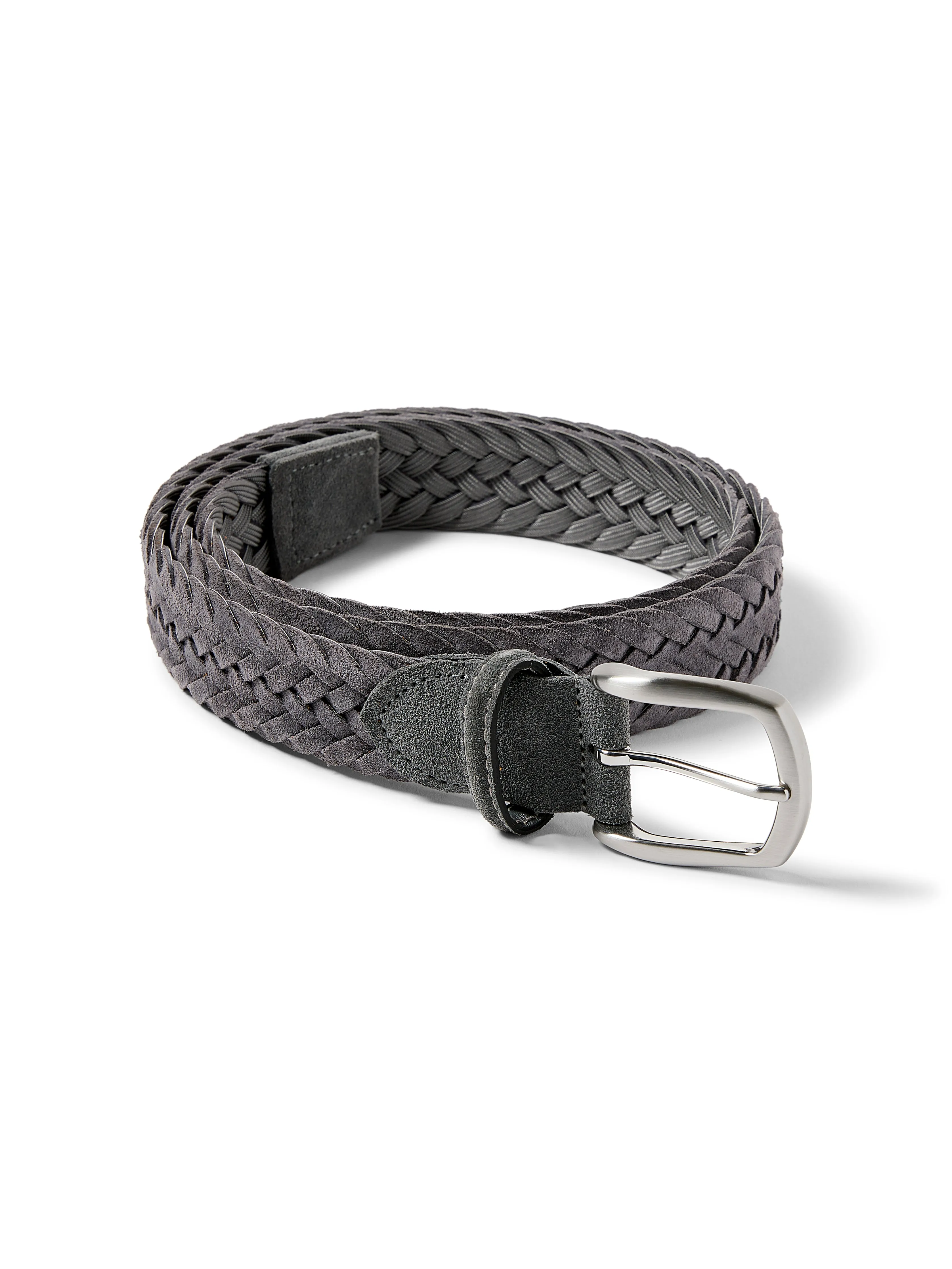 Suede Woven Belt - Grey sold by Faherty