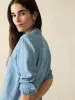 Tried & True Chambray Shirt - Aspen Stripe Wash sold by Faherty