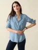 Tried & True Chambray Shirt - Aspen Stripe Wash sold by Faherty