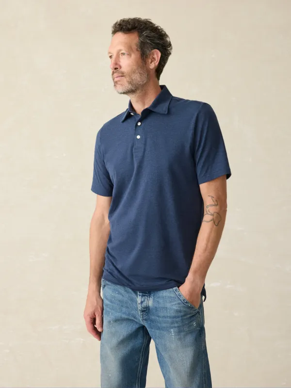 Short-Sleeve Movement™ Polo Shirt (Tall) - Great Falls Heather sold by Faherty