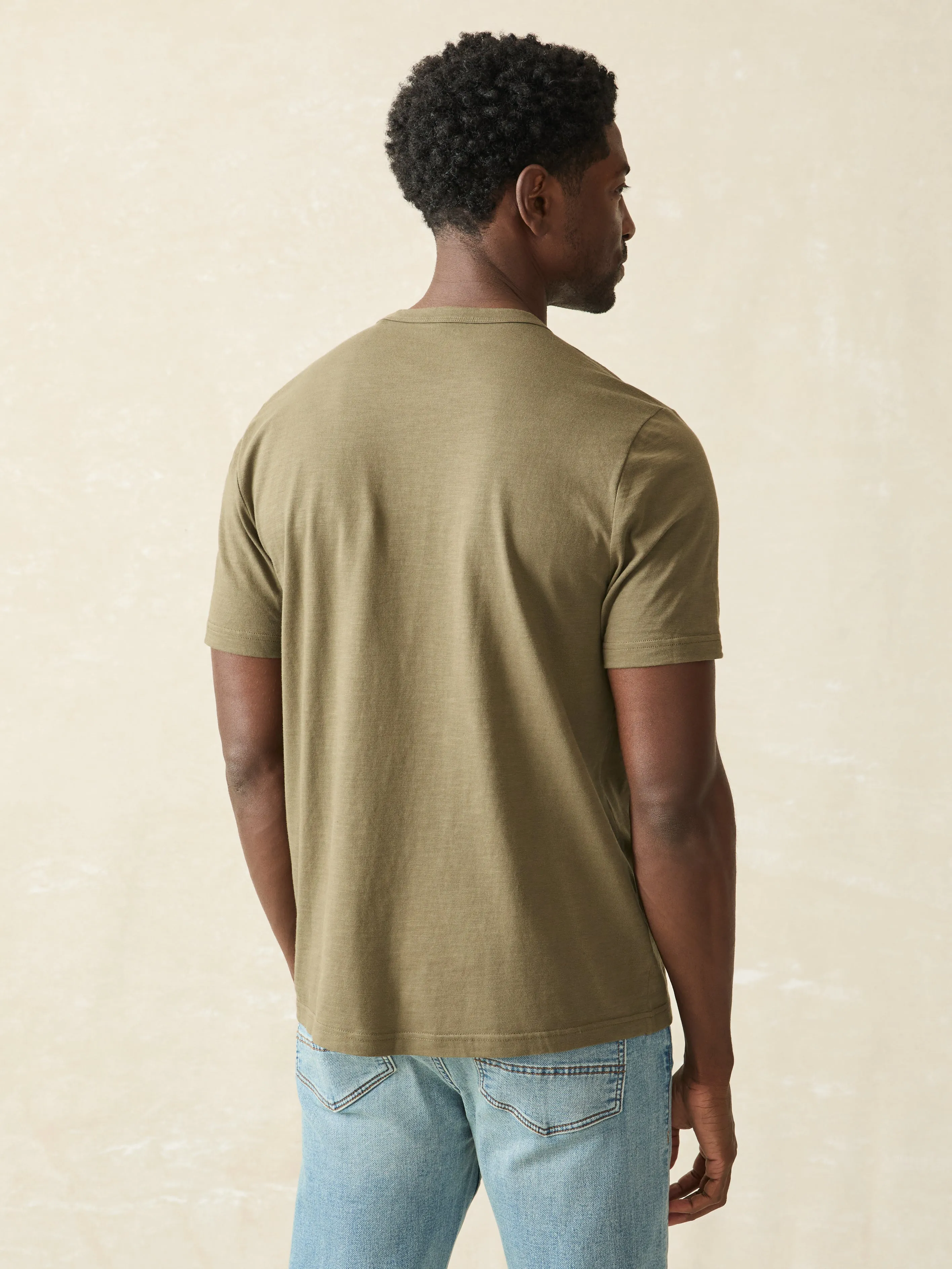 Sunwashed Pocket Tee (Tall) - Olive sold by Faherty product image thumbnail 5