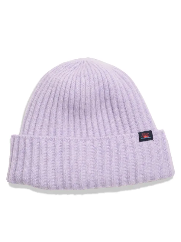 Cashmere Ribbed Beanie - Lavender sold by Faherty