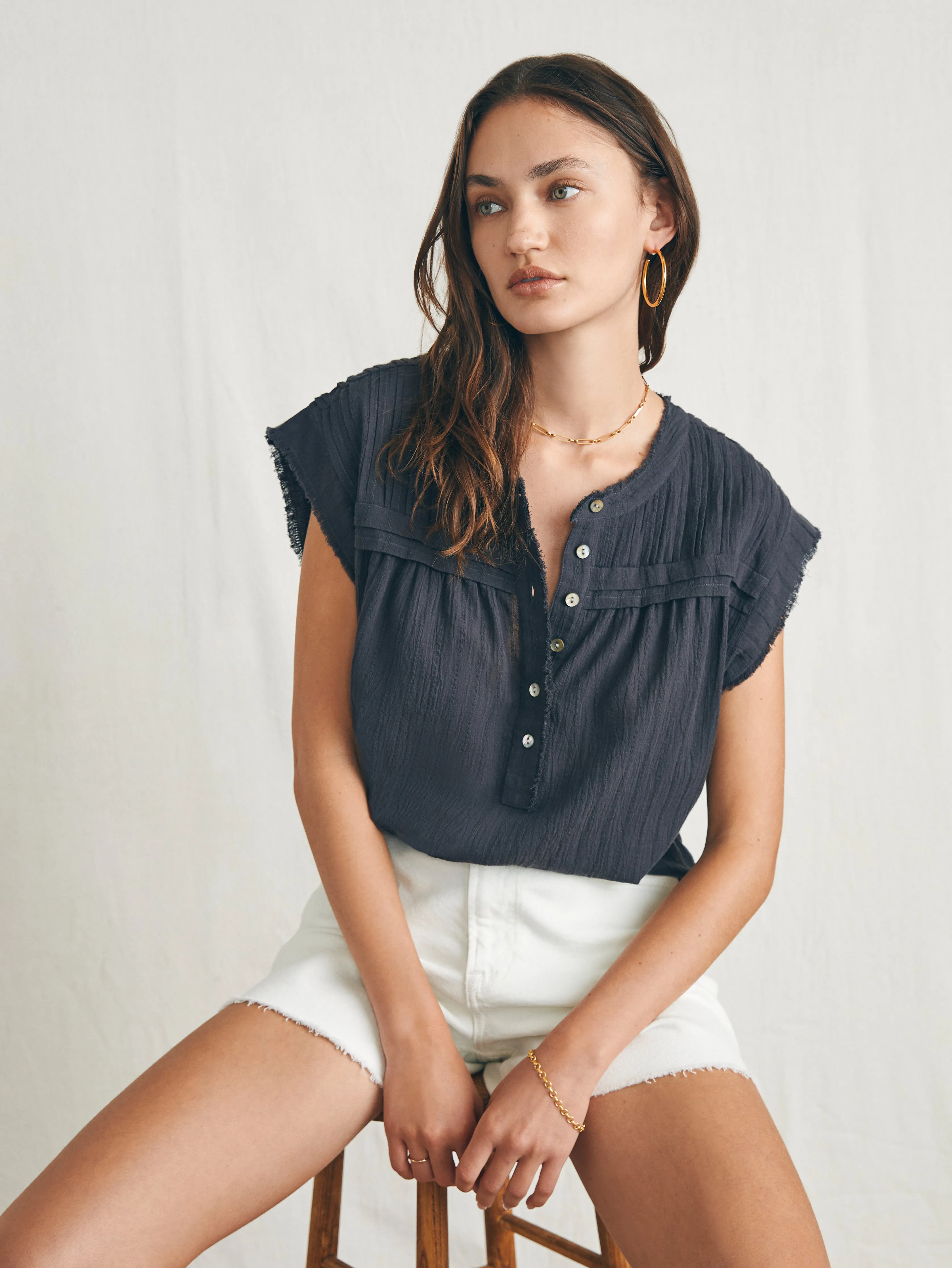 Ellsworth Top - Washed Black sold by Faherty product image thumbnail 3