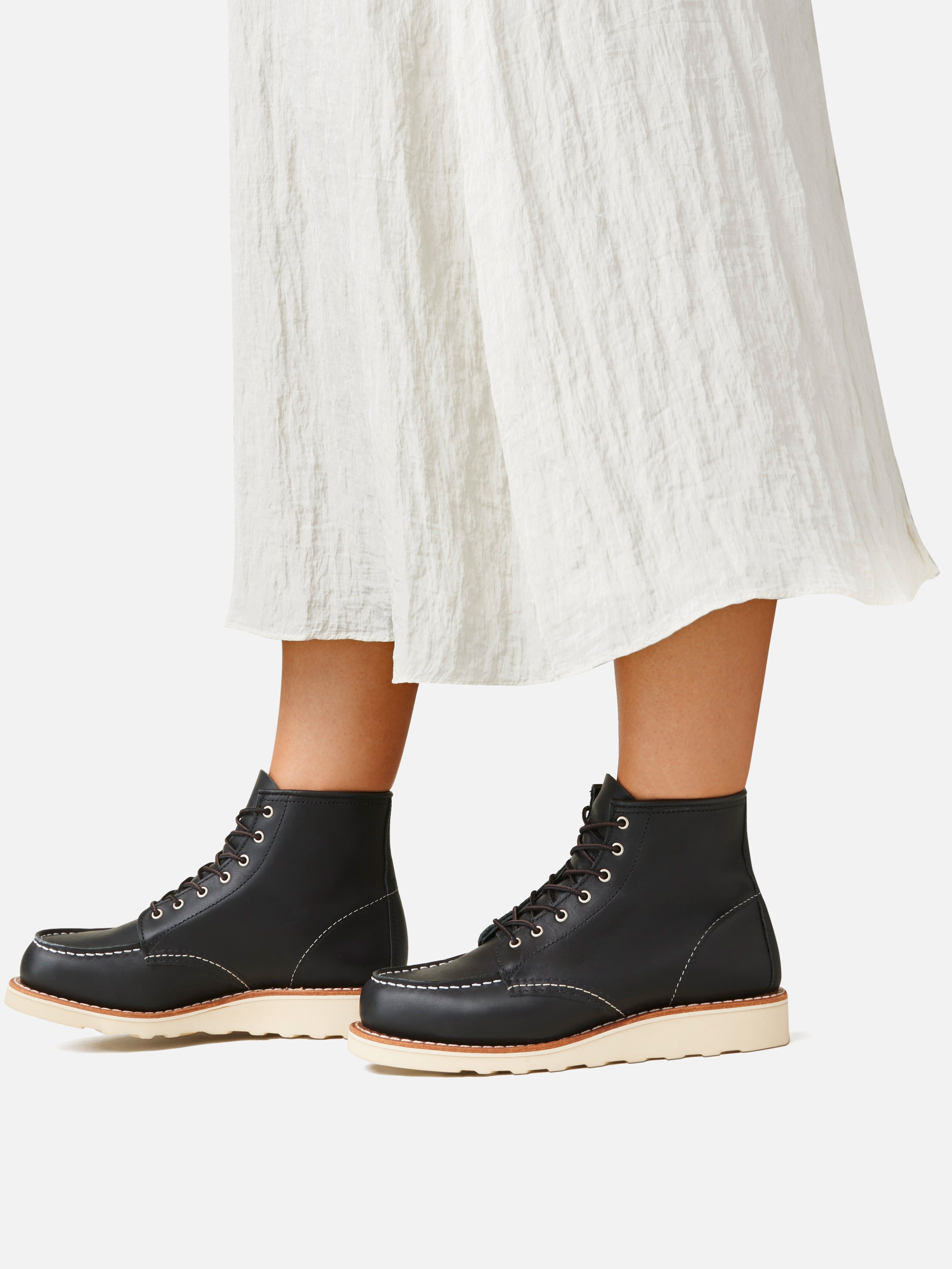 Red Wing Women's Classic Moc - Black Harness Leather sold by Faherty