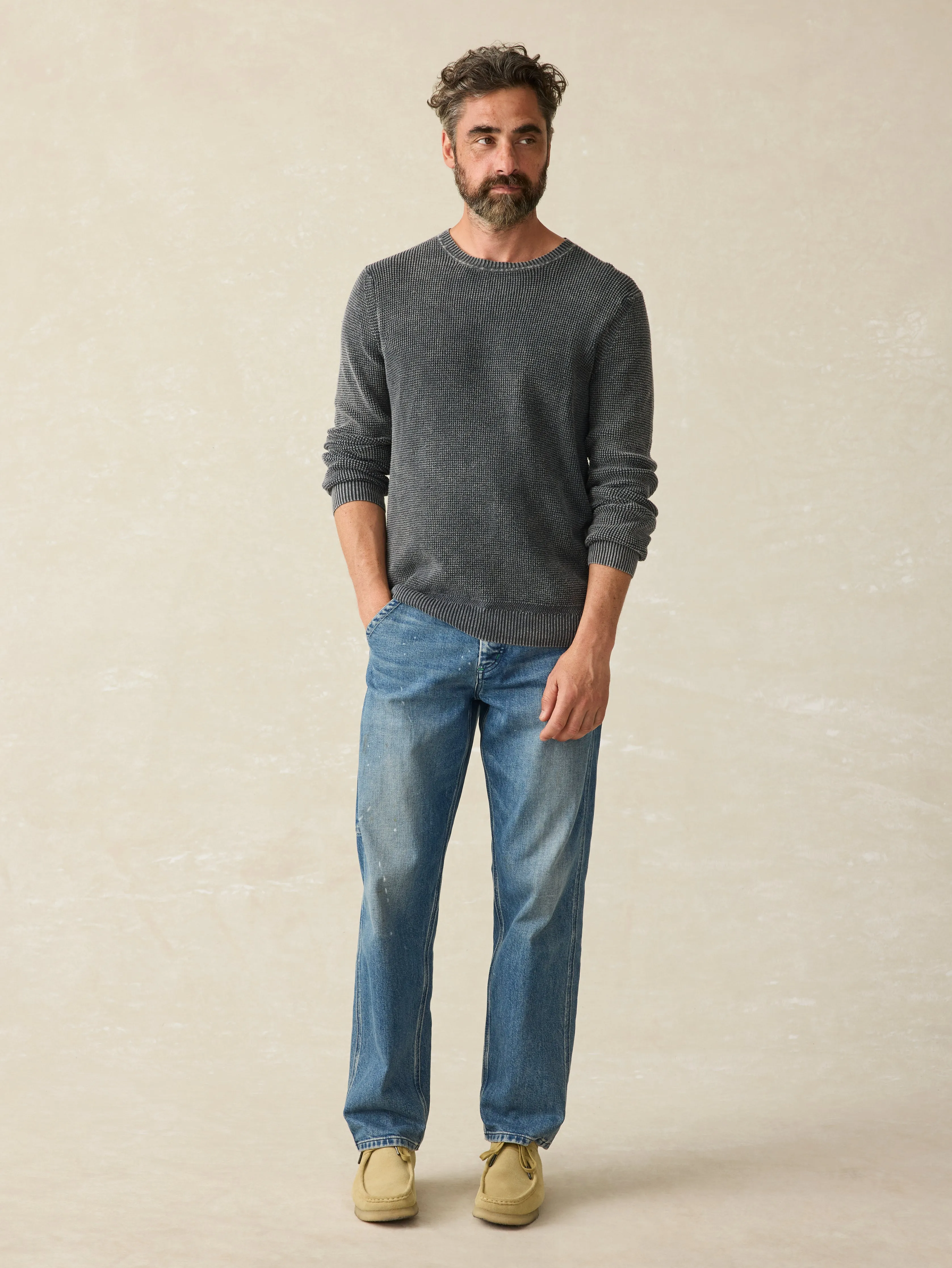 Sunwashed Crewneck Sweater - Faded Black sold by Faherty product image thumbnail 5