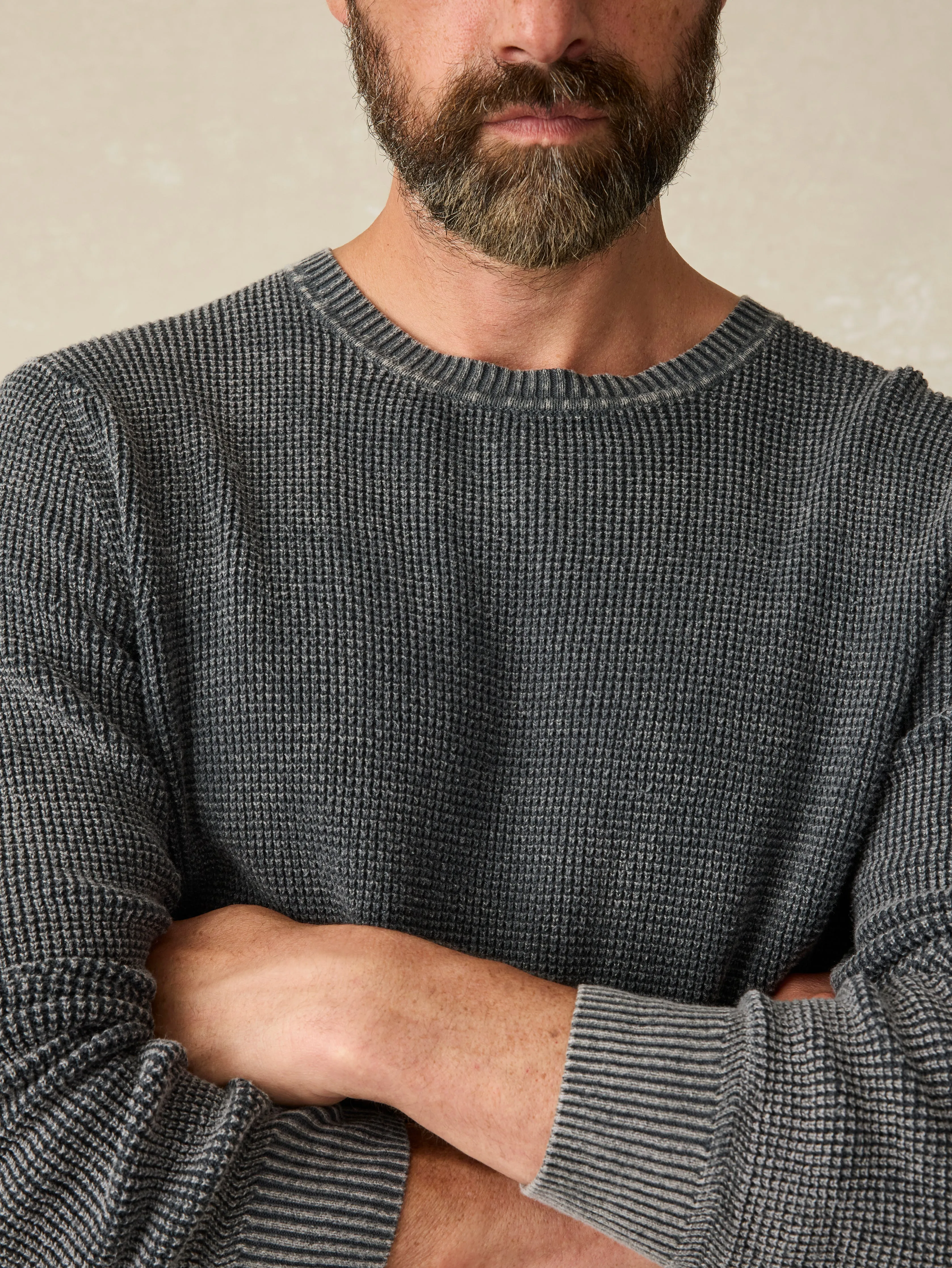 Sunwashed Crewneck Sweater - Faded Black sold by Faherty product image thumbnail 2