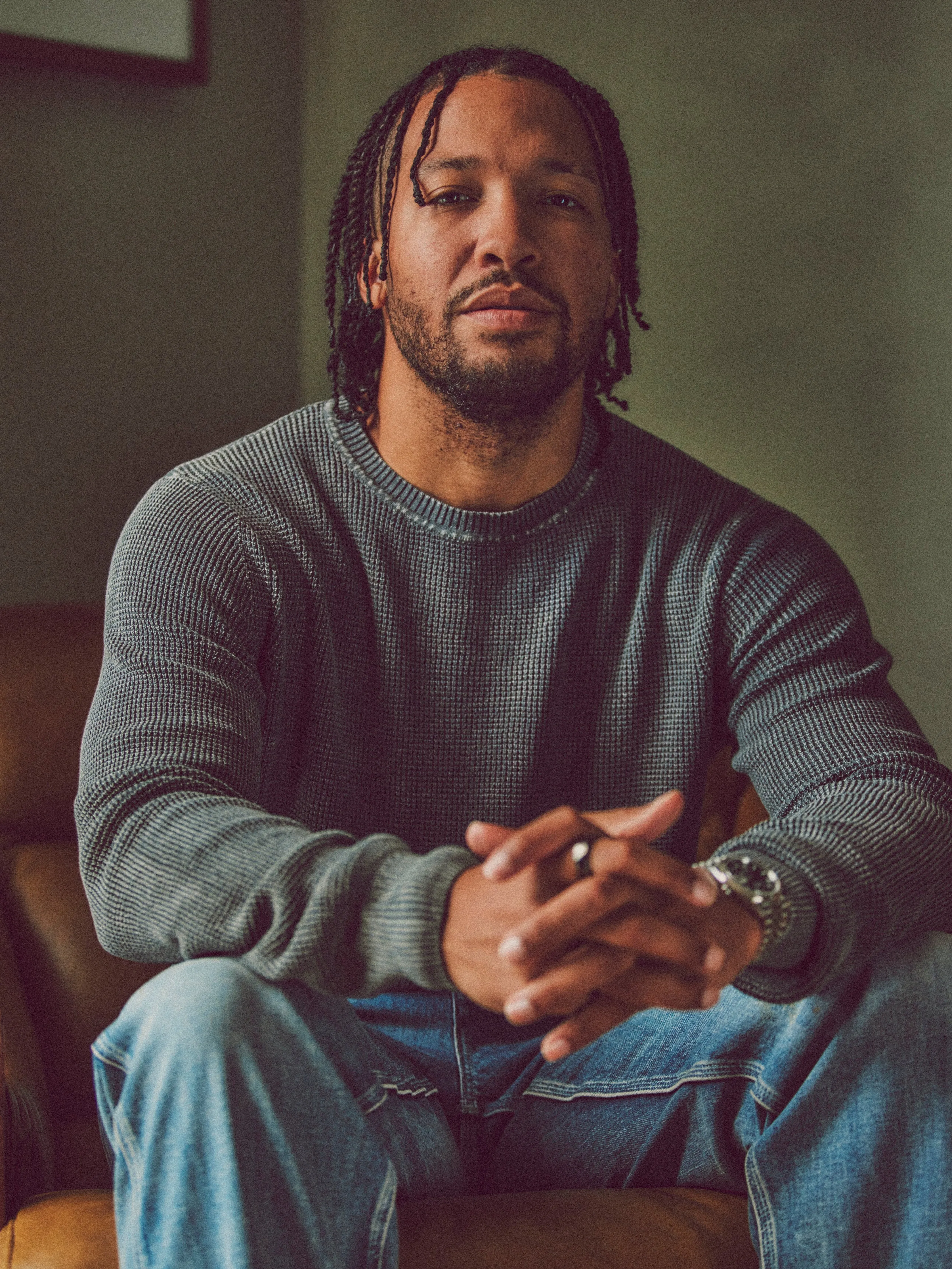 Sunwashed Crewneck Sweater - Faded Black sold by Faherty