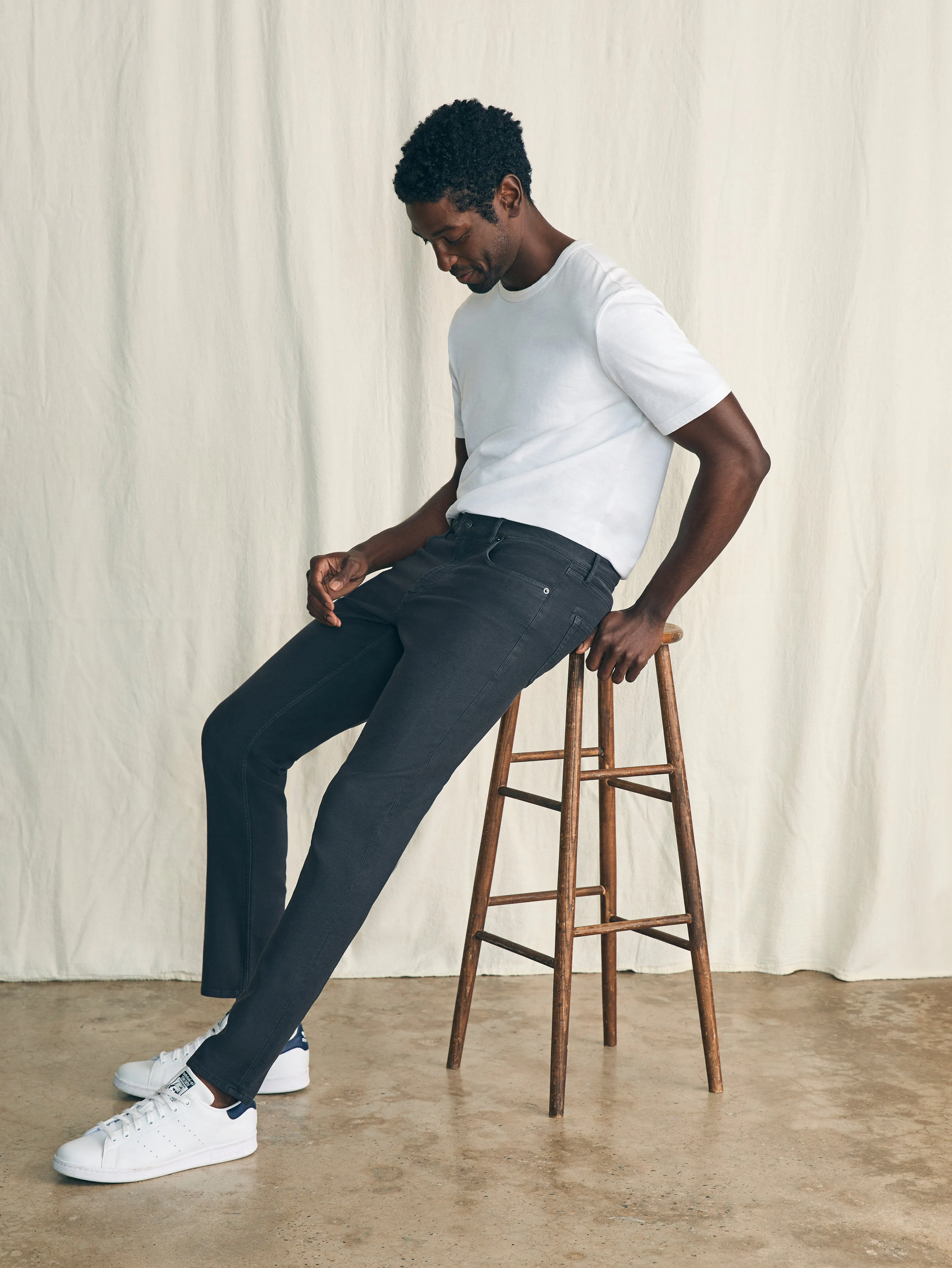 Stretch Terry 5-Pocket Pant (30" Inseam) - Onyx Black sold by Faherty product image thumbnail 4