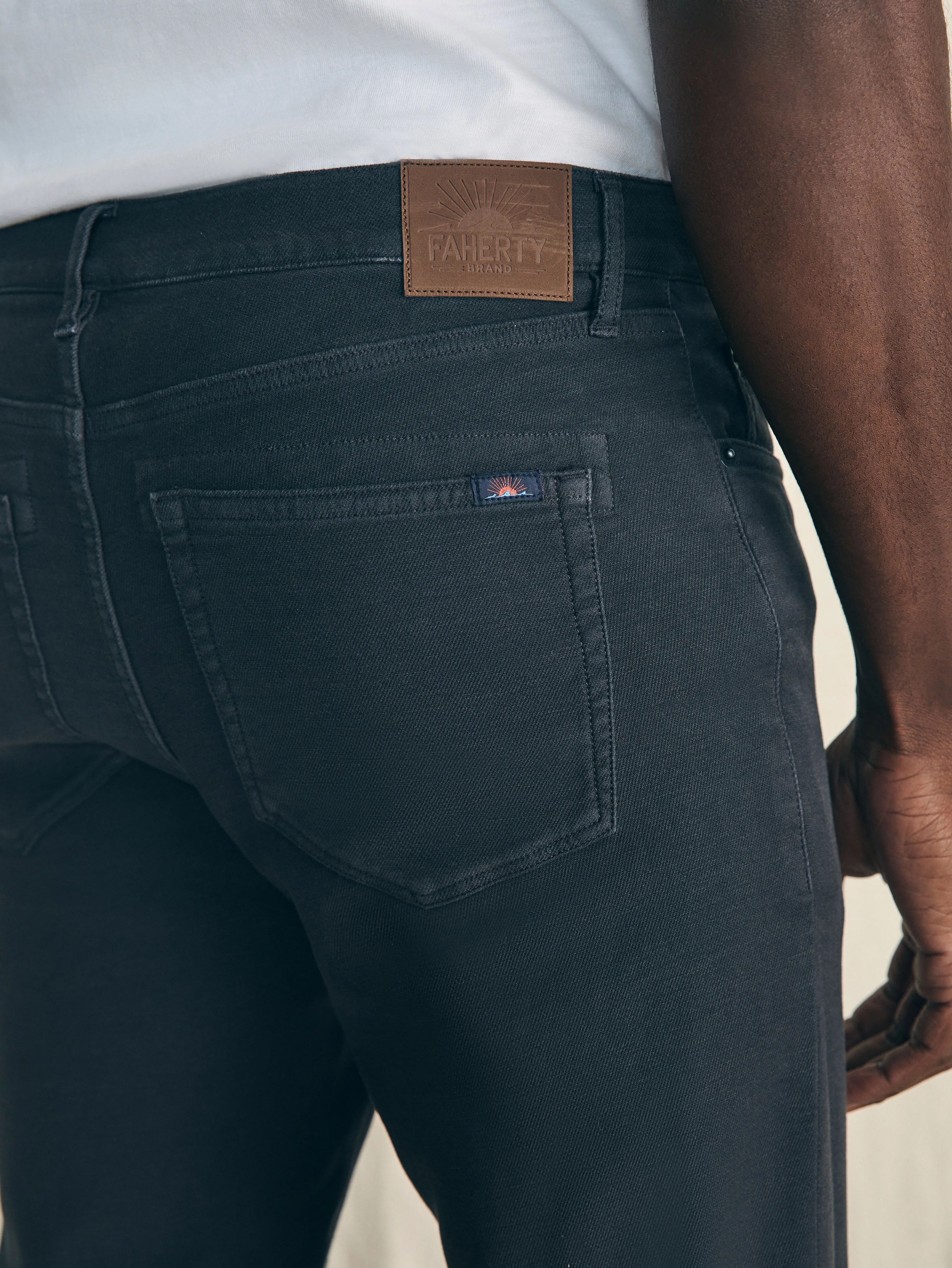 Stretch Terry 5-Pocket Pant (30" Inseam) - Onyx Black sold by Faherty product image thumbnail 5