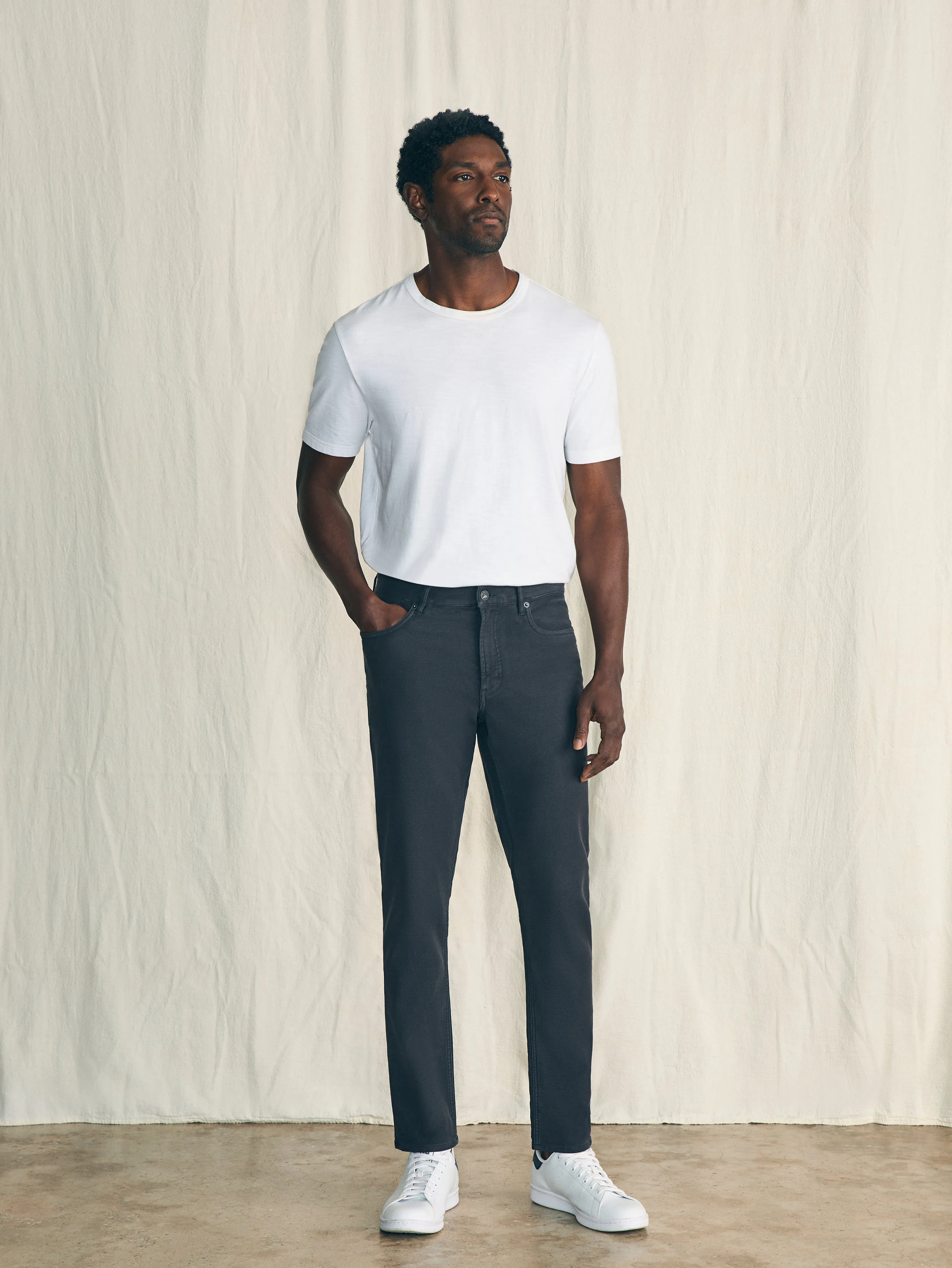 Stretch Terry 5-Pocket Pant (30" Inseam) - Onyx Black sold by Faherty product image thumbnail 3