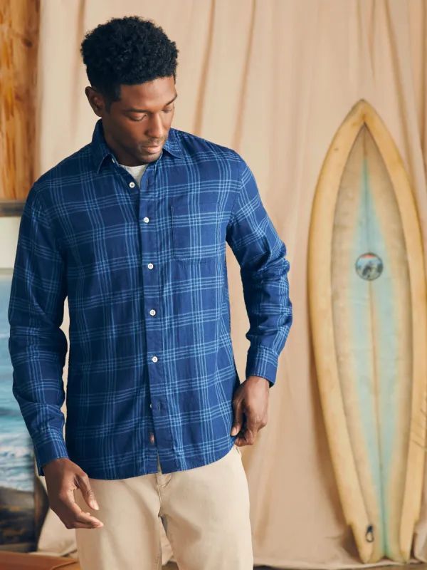 Sunwashed Chambray Shirt - Navy Night Windowpane sold by Faherty