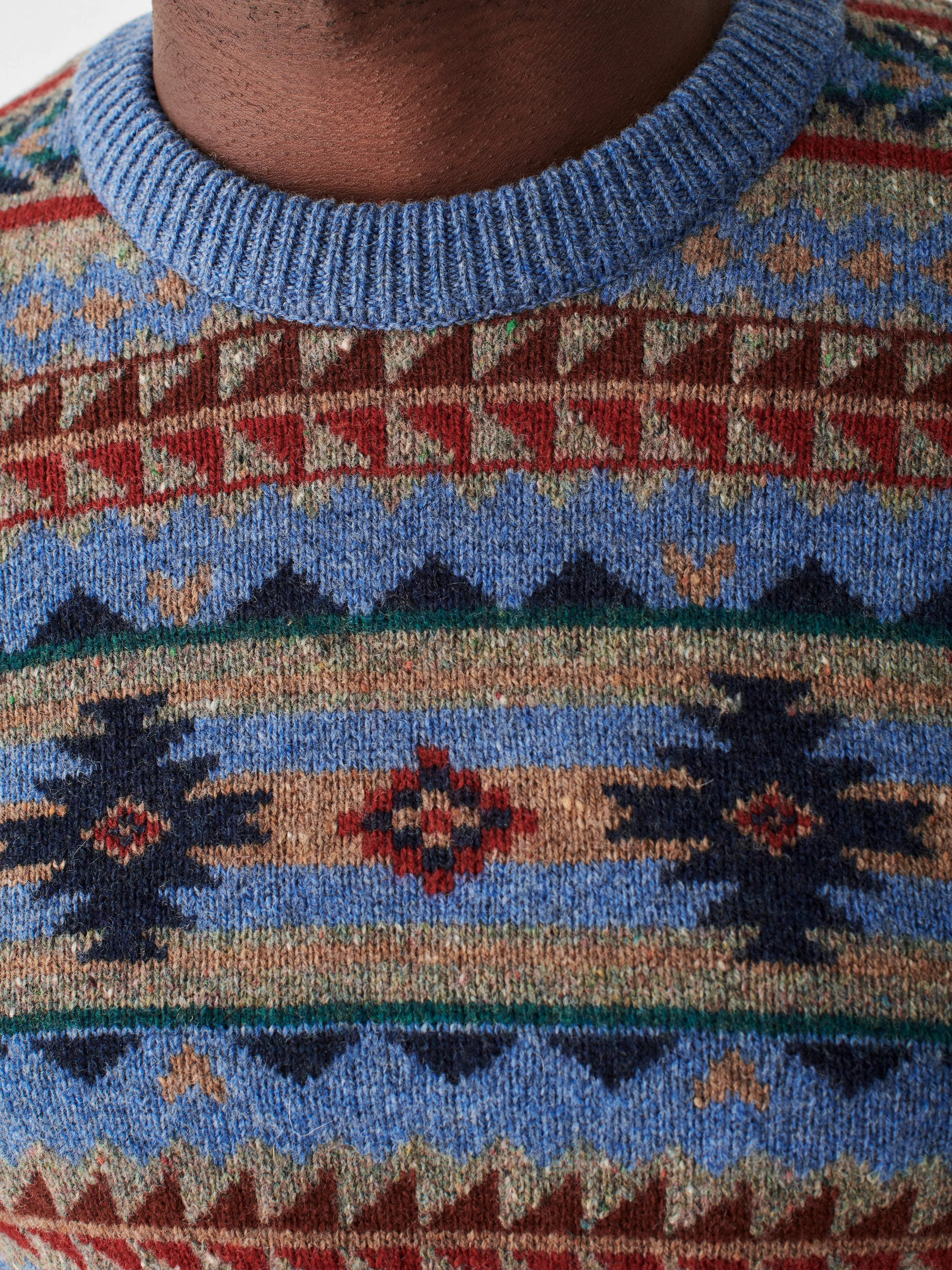 Doug Good Feather Fair Isle Sweater - Blue Winter Night sold by Faherty product image thumbnail 2