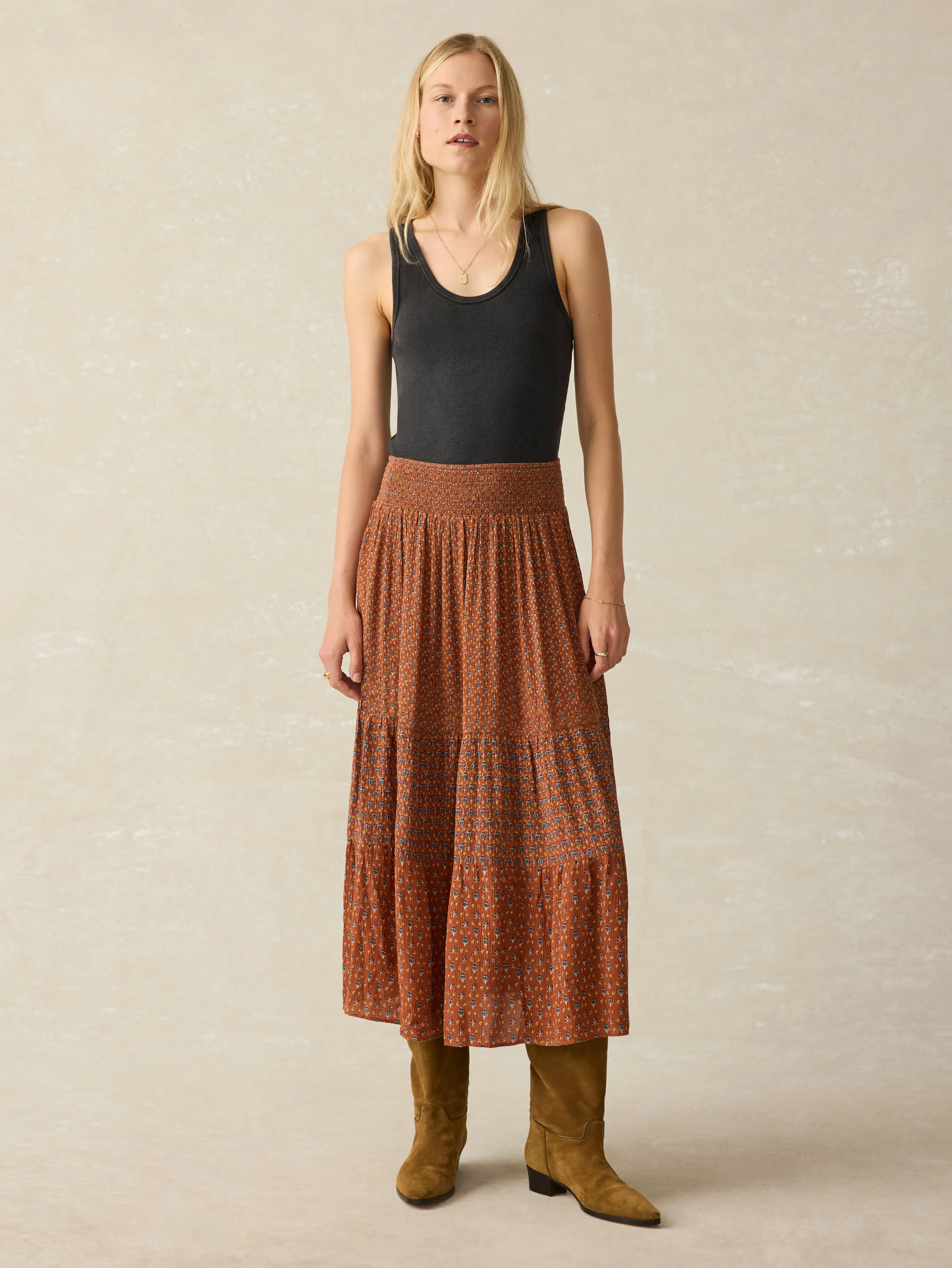Woodstock Skirt - Chestnut Blossom sold by Faherty product image thumbnail 3