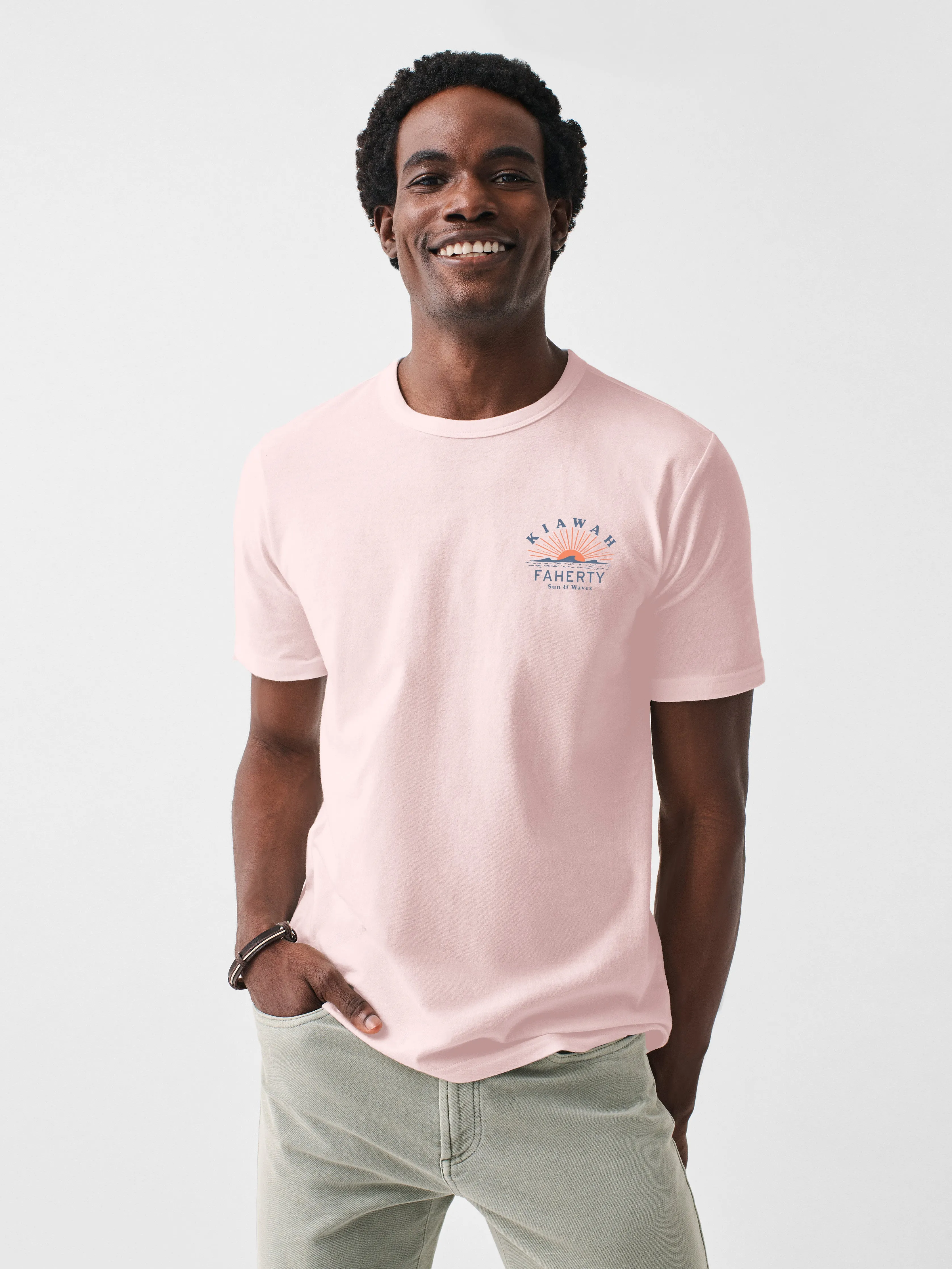 Kiawah Short-Sleeve Crew T-Shirt - Pink Pearl sold by Faherty product image thumbnail 2