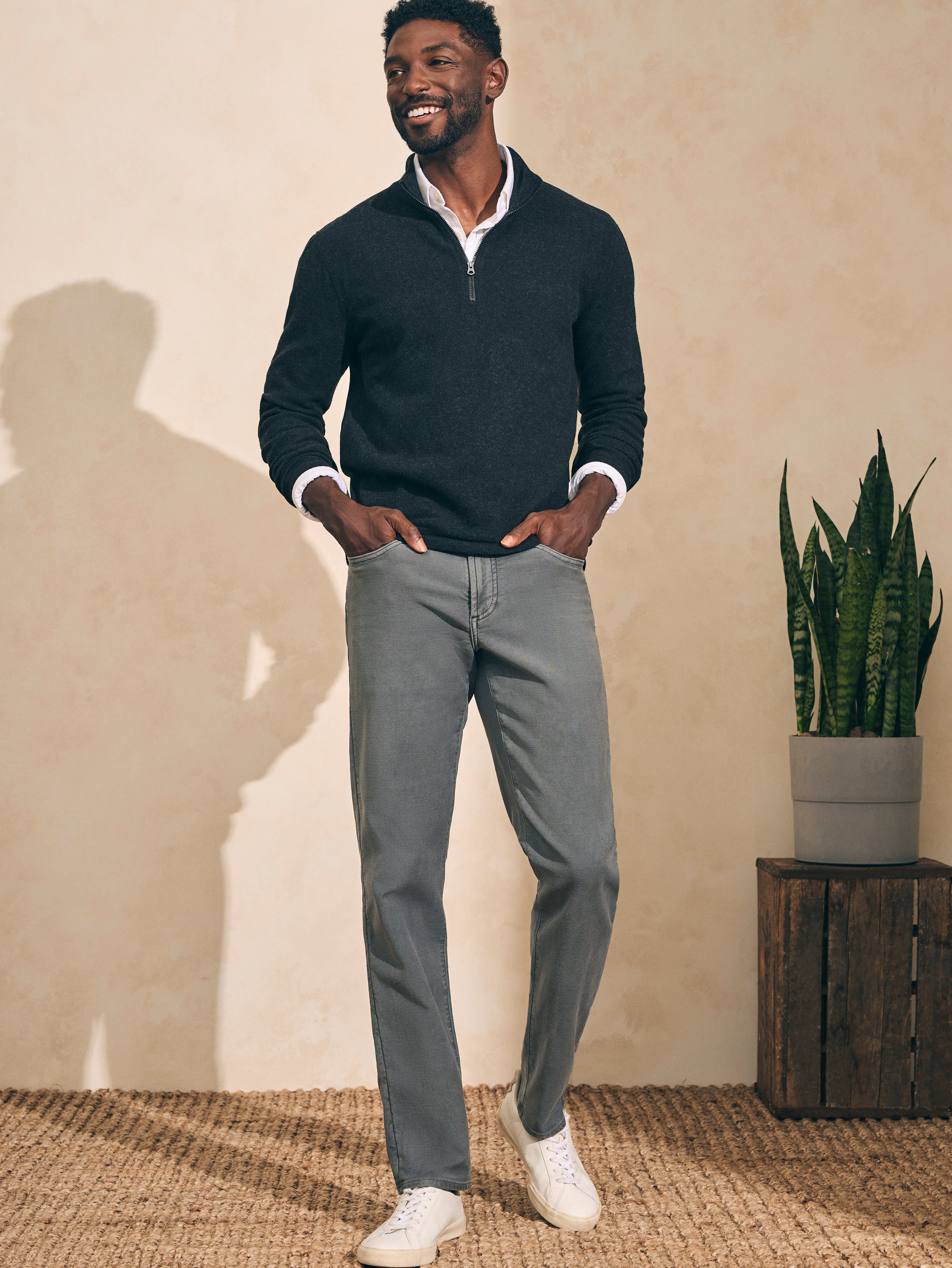 Legend™ Sweater Quarter Zip - Heathered Black Twill sold by Faherty product image thumbnail 3