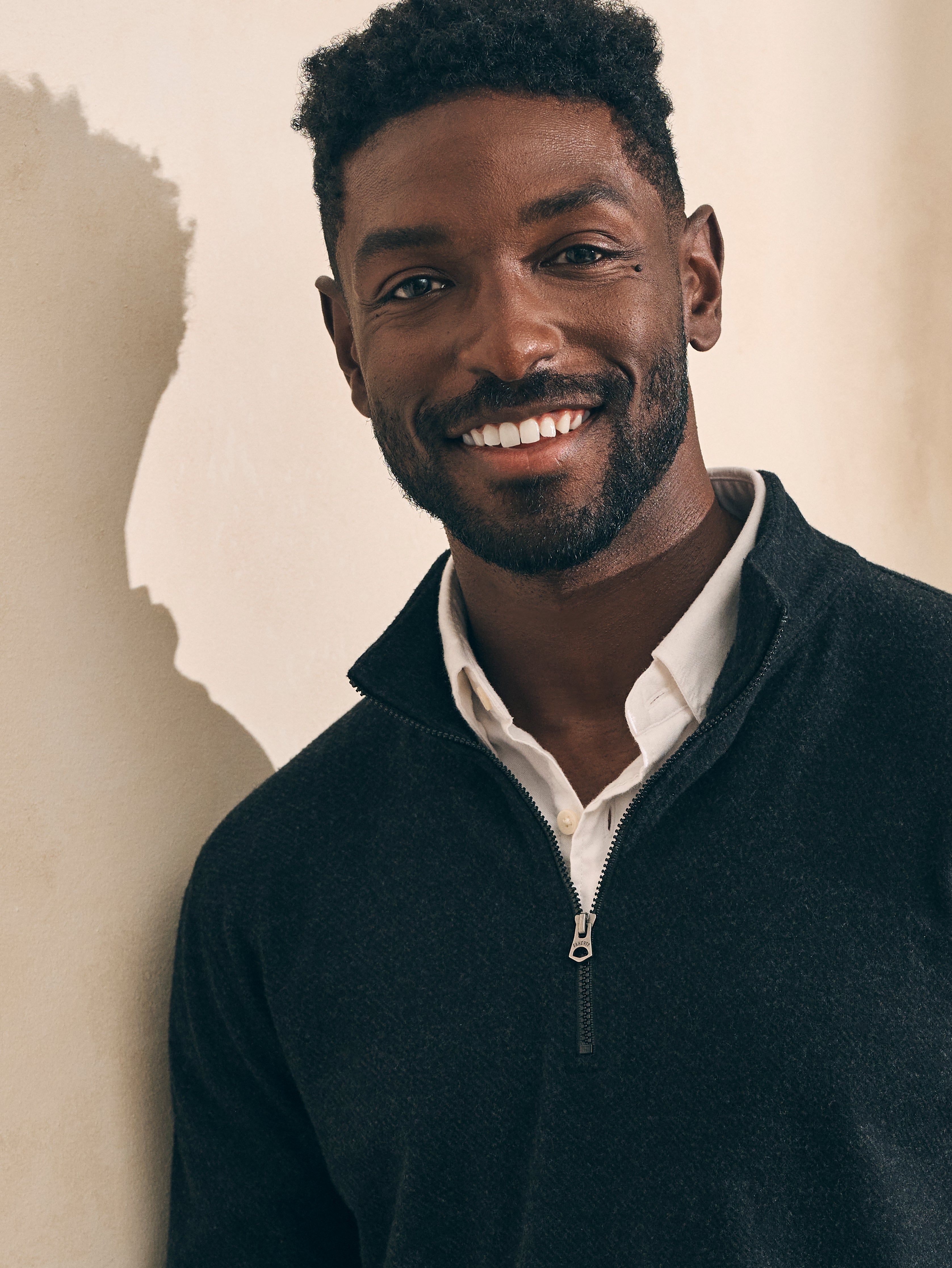 Legend™ Sweater Quarter Zip - Heathered Black Twill sold by Faherty product image thumbnail 2