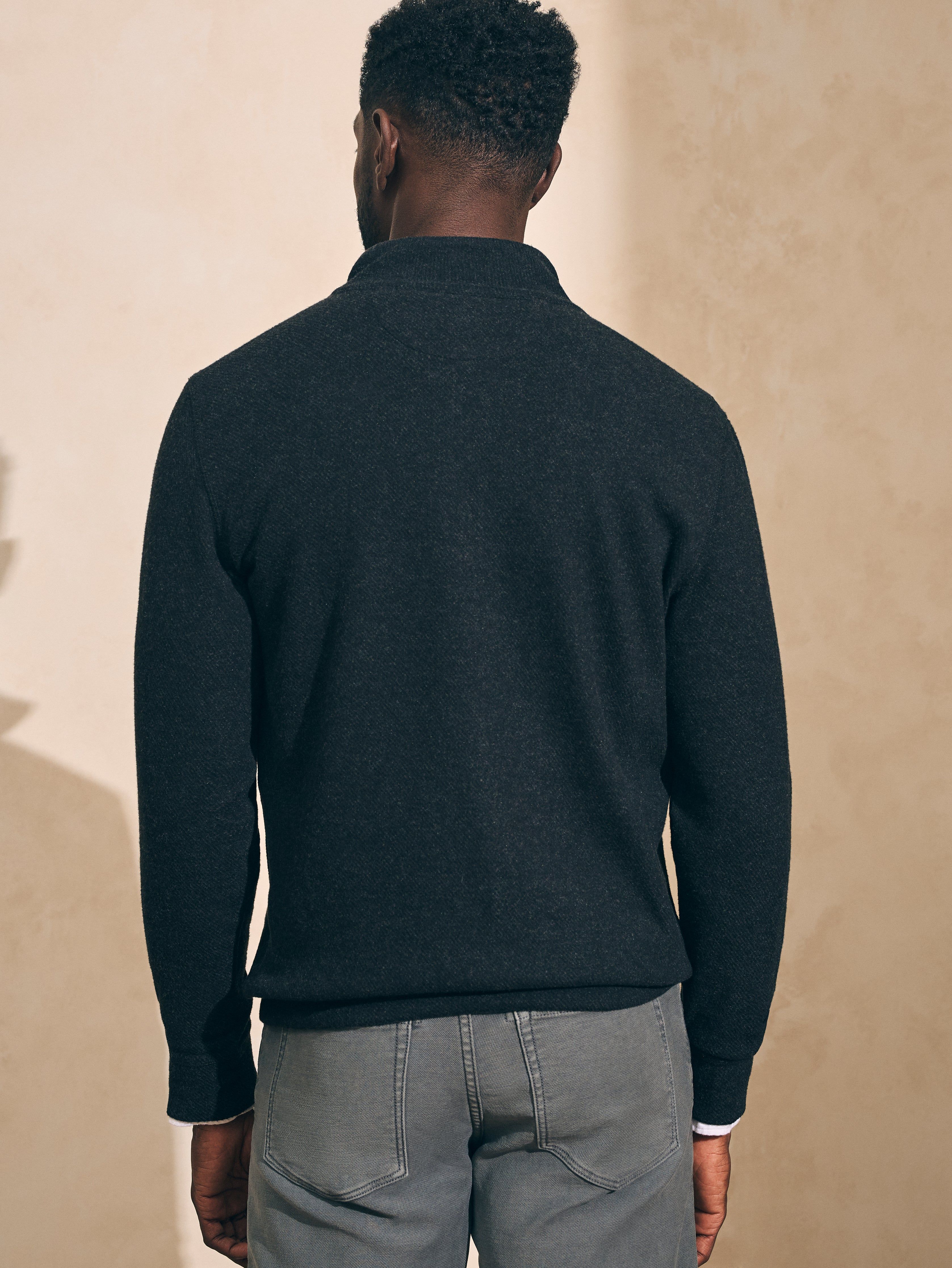 Legend™ Sweater Quarter Zip - Heathered Black Twill sold by Faherty product image thumbnail 4