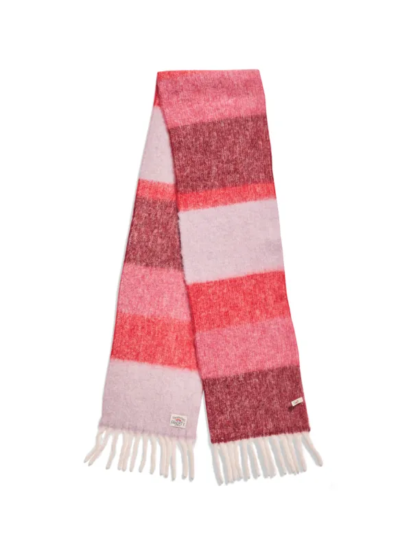Block Stripe Alpaca Scarf - Red sold by Faherty