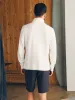 Sunwashed Slub Quarter Zip (Tall) - White sold by Faherty