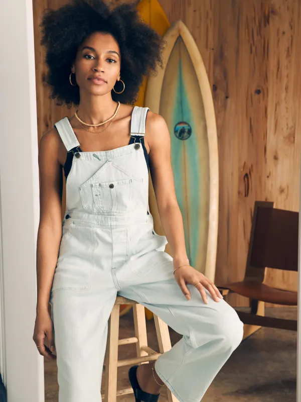 Organic Cotton Denim Riveter Overalls - Ocean Mist Wash sold by Faherty