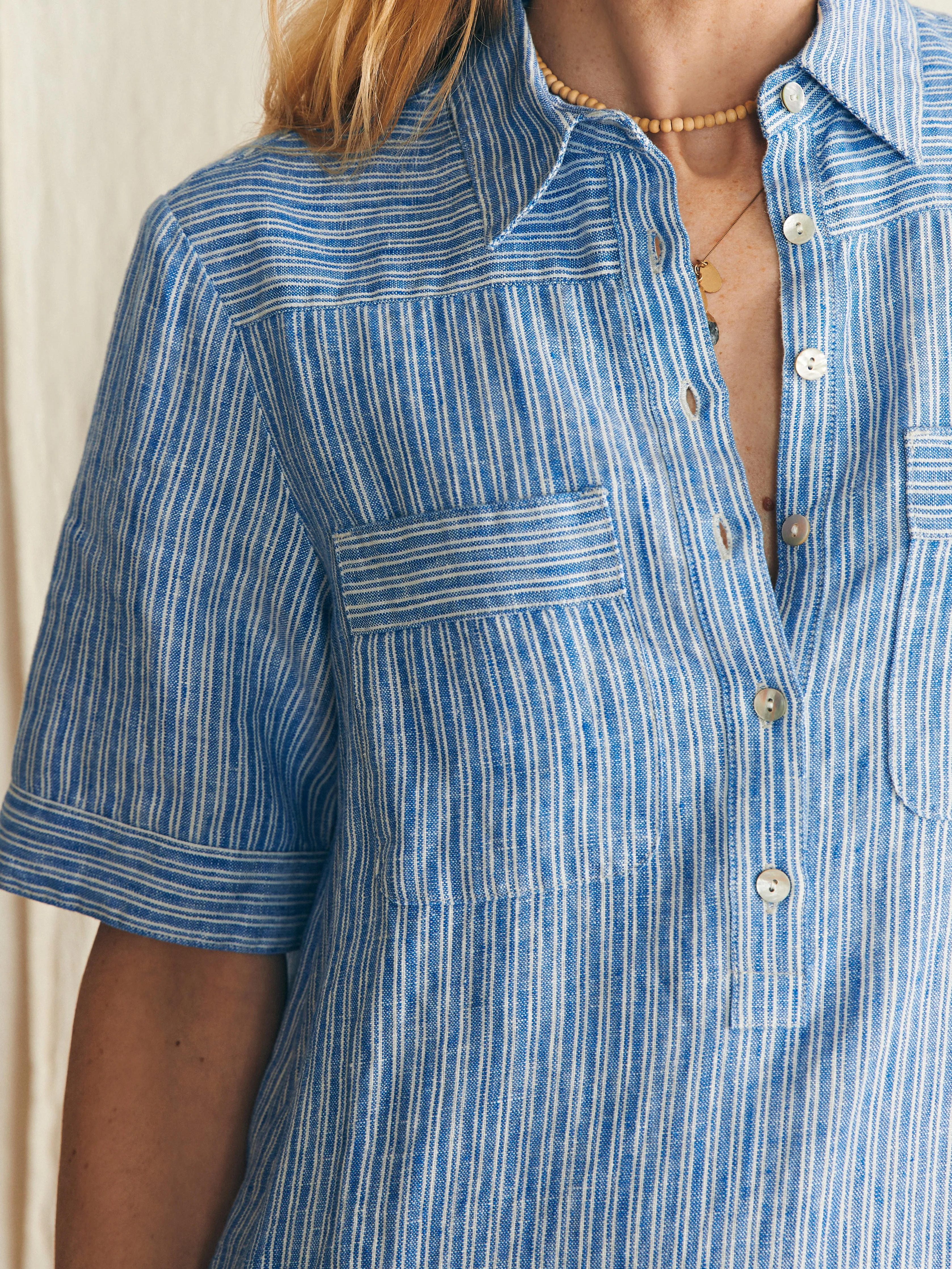 Rae Dress - Skyway Railroad Stripe sold by Faherty product image thumbnail 2