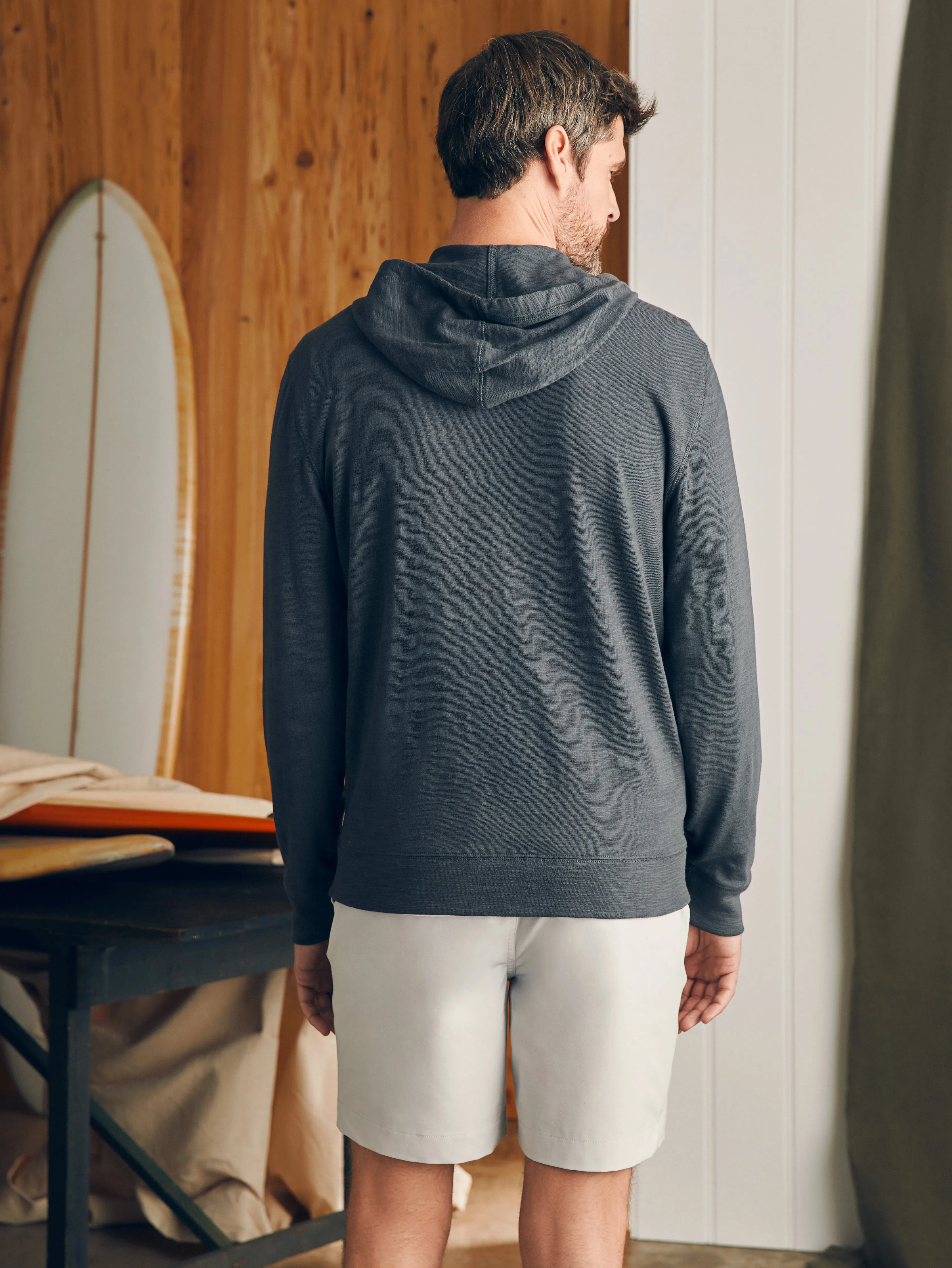 Sunwashed Slub Zip Hoodie - Graphite sold by Faherty product image thumbnail 5