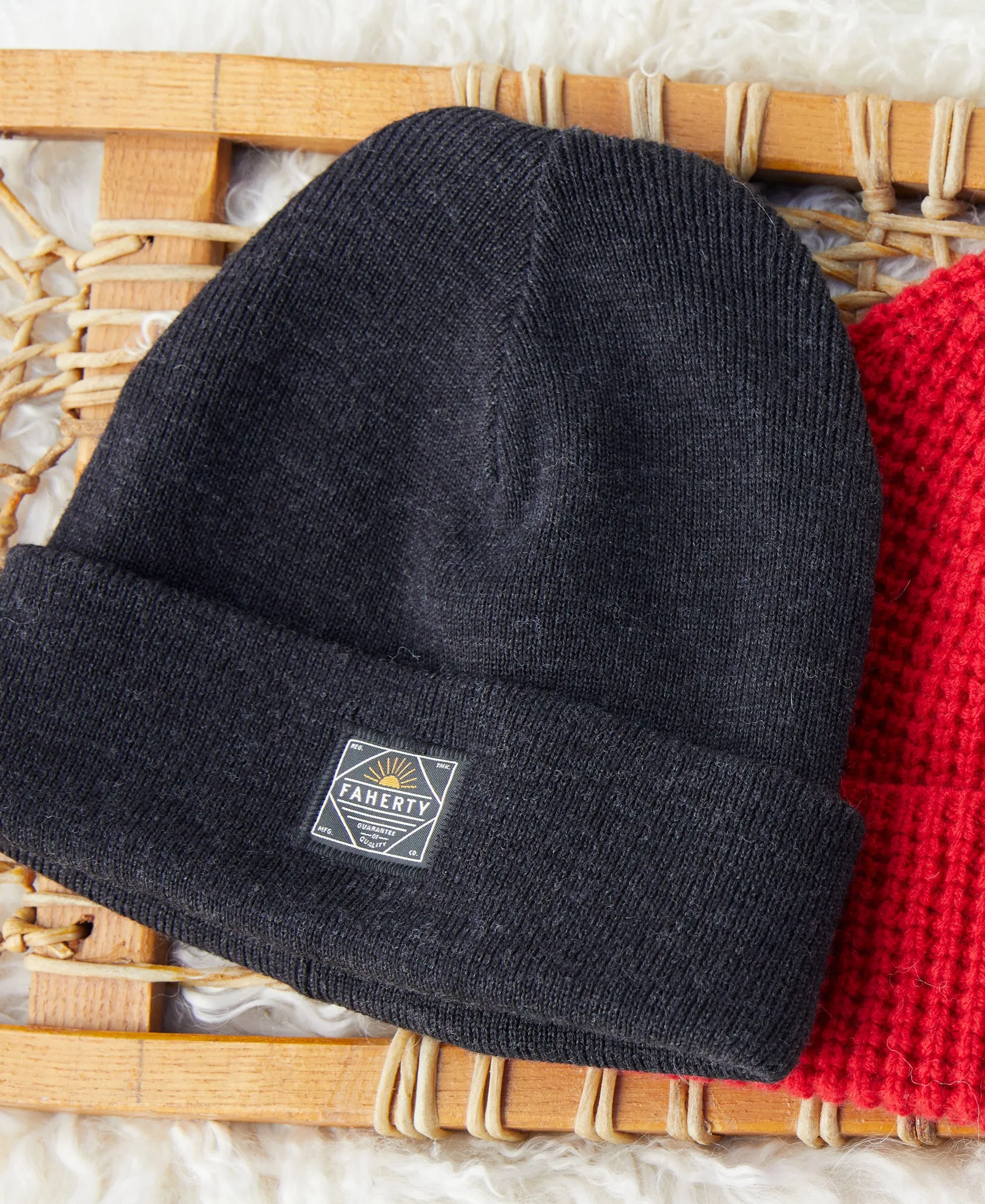 Merino Workwear Beanie - Charcoal Heather sold by Faherty