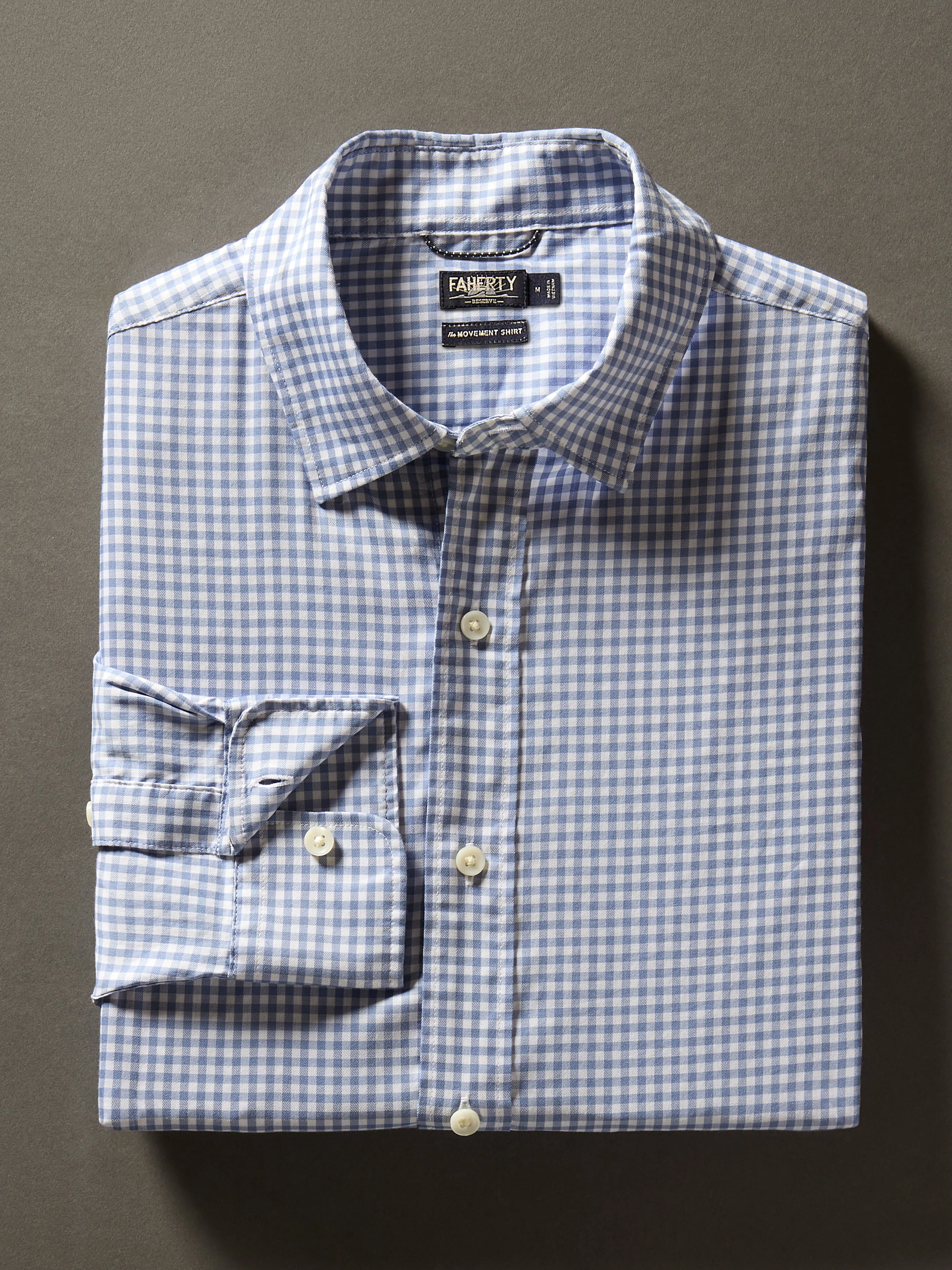 Movement™ Shirt - Light Blue Gingham sold by Faherty