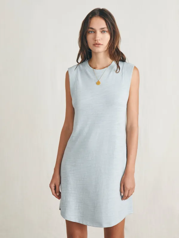 Sunwashed Slub Muscle Dress - Chalk Blue sold by Faherty