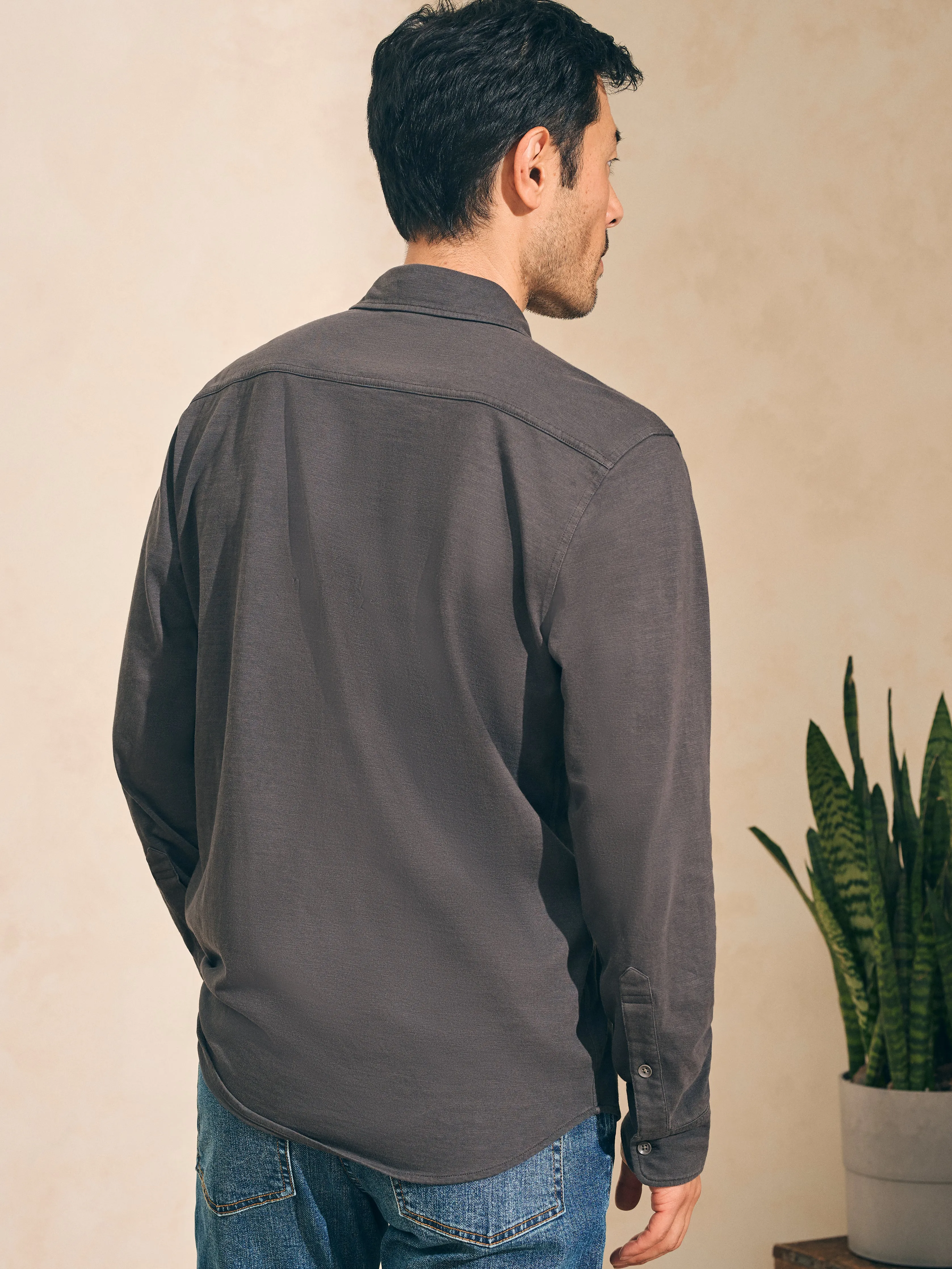 Sunwashed Knit Shirt (Single Pocket) (Tall) - Washed Black sold by Faherty product image thumbnail 4