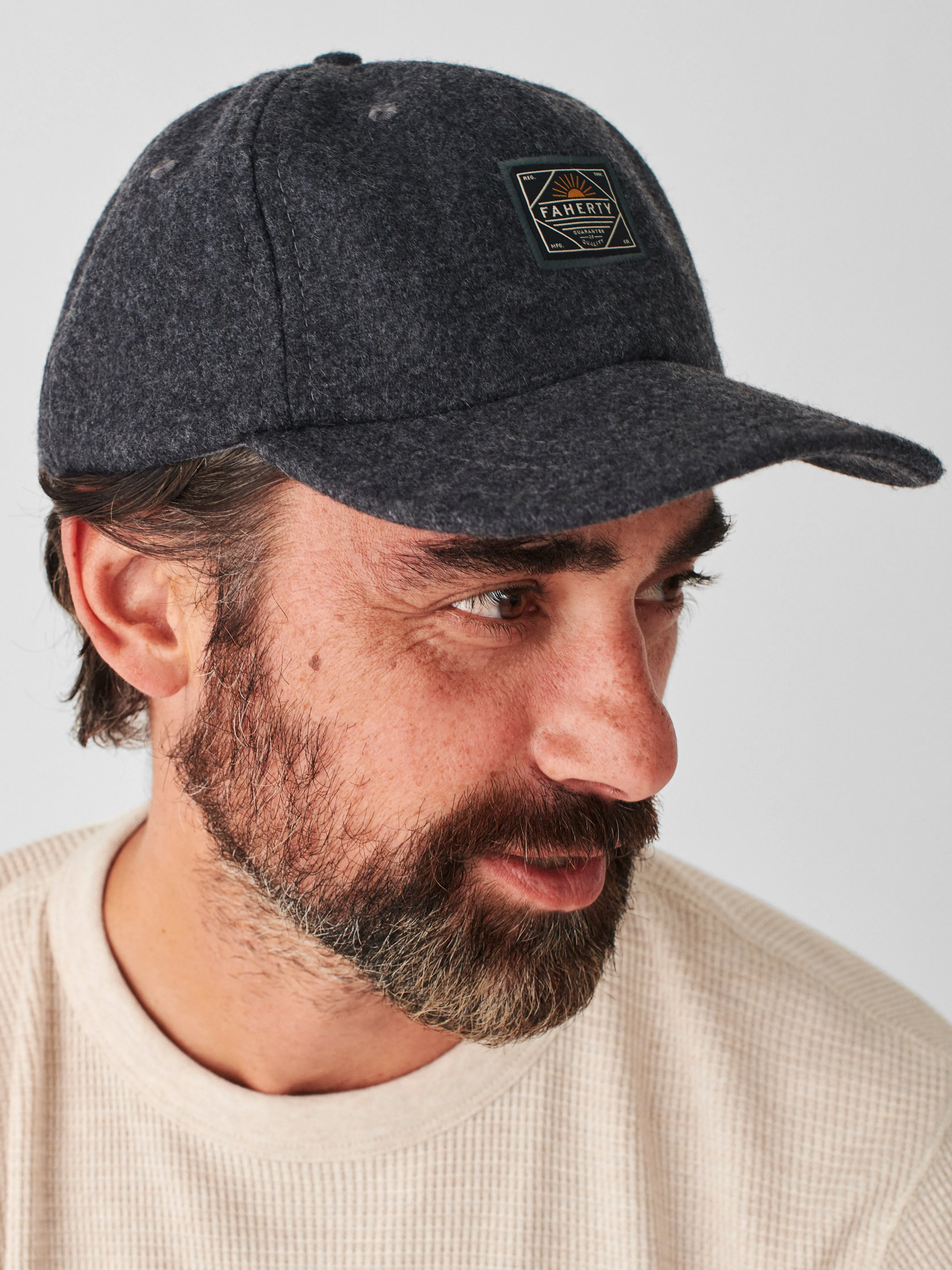 Wool Baseball Hat - Grey Heather sold by Faherty