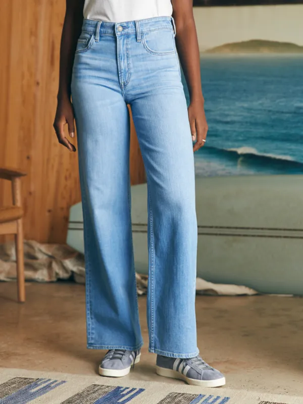Dream Jean Wide Leg - Bright Indigo Wash sold by Faherty