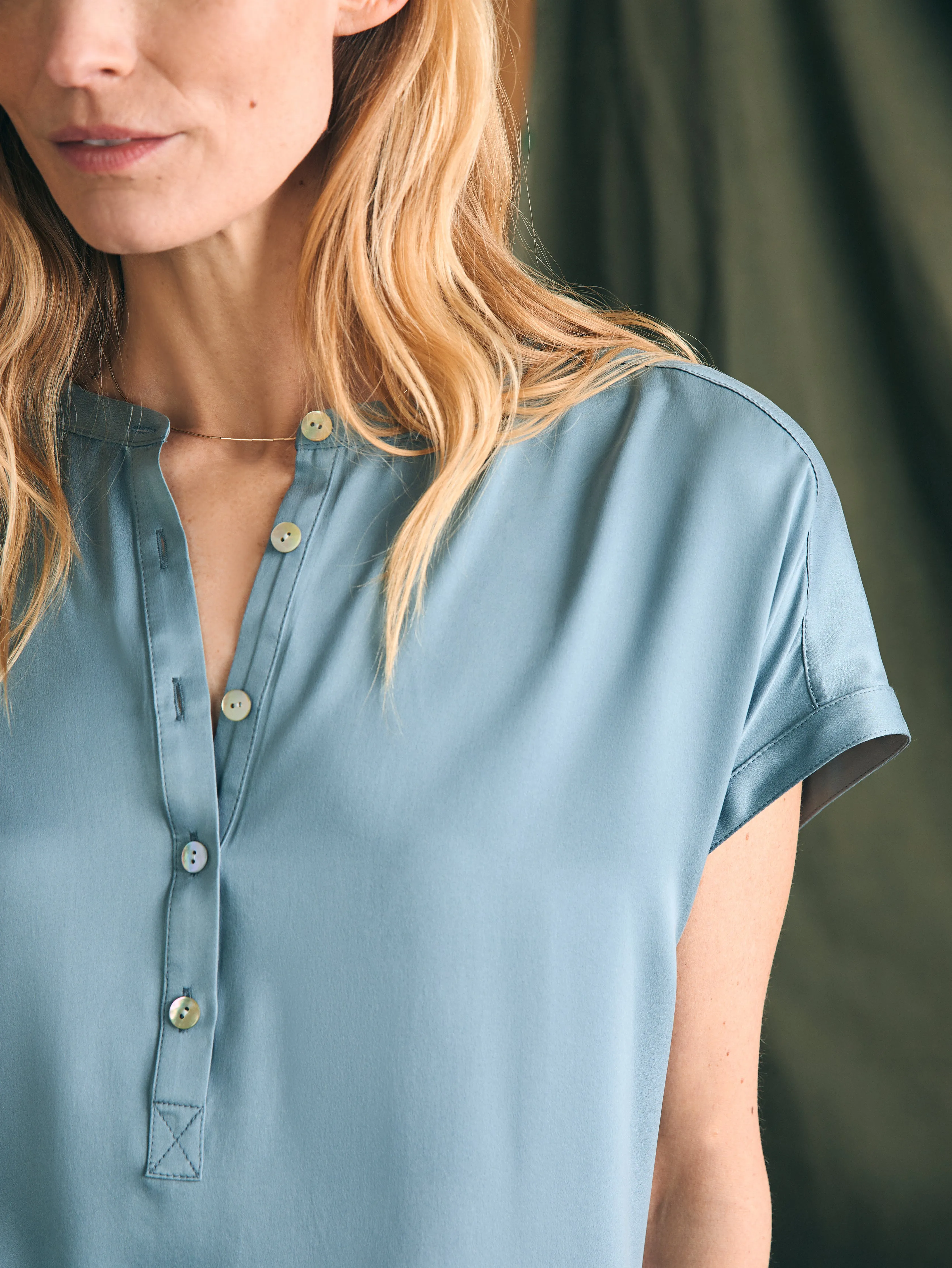 Sandwashed Silk Desmond Top - Lead sold by Faherty product image thumbnail 2