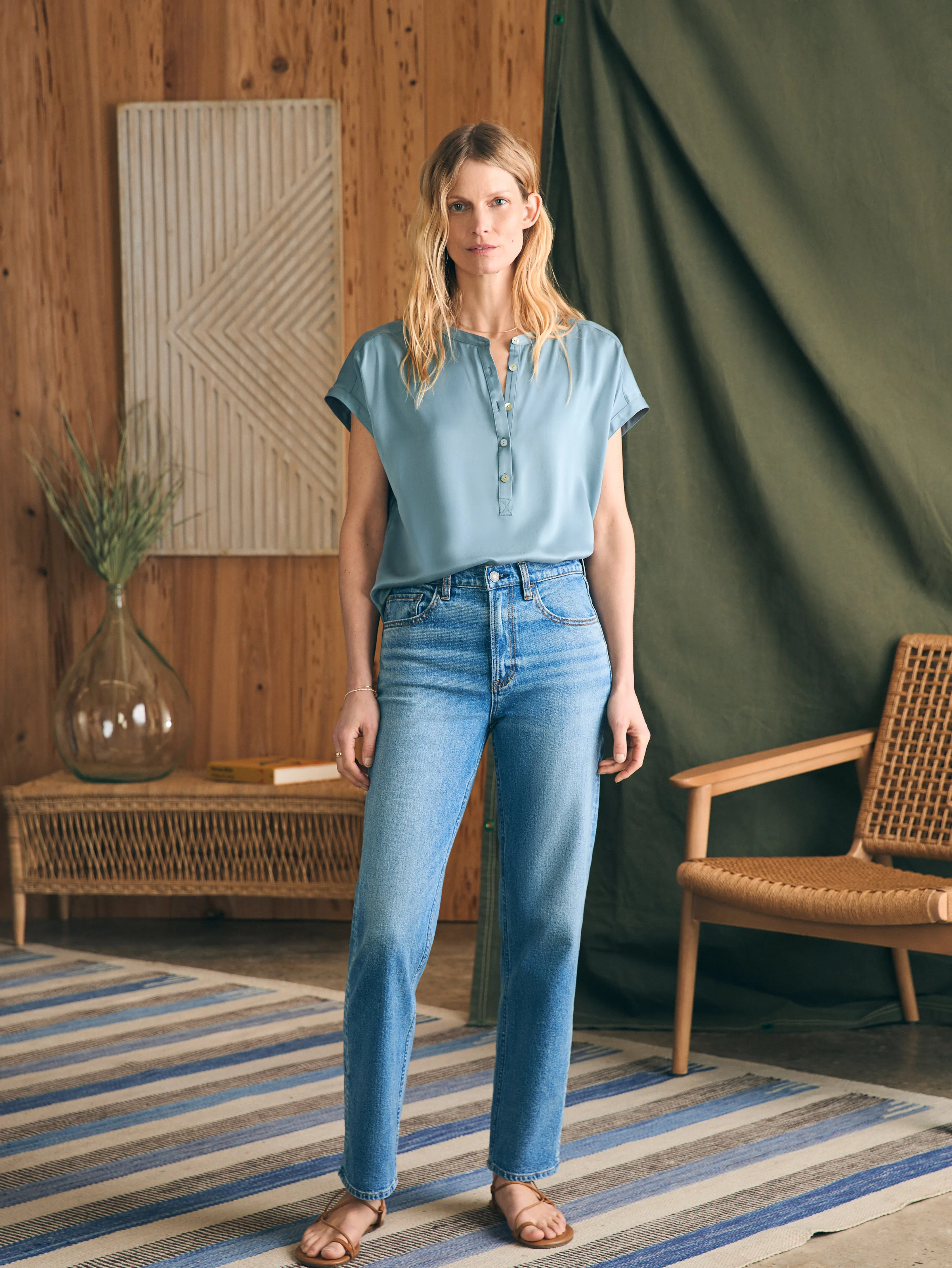 Sandwashed Silk Desmond Top - Lead sold by Faherty product image thumbnail 4