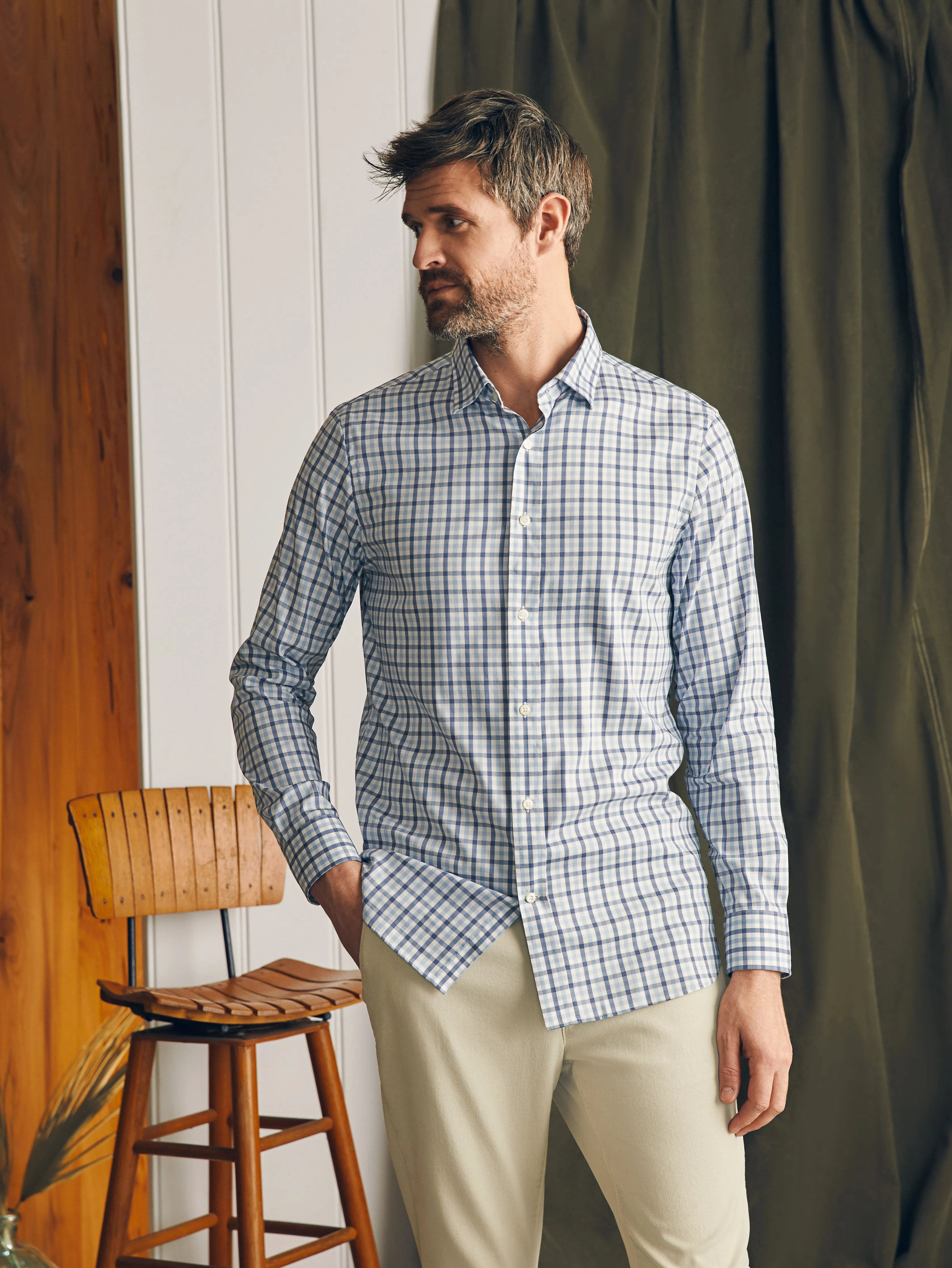 Movement™ Dress Shirt - York Avenue Gingham sold by Faherty product image thumbnail 4