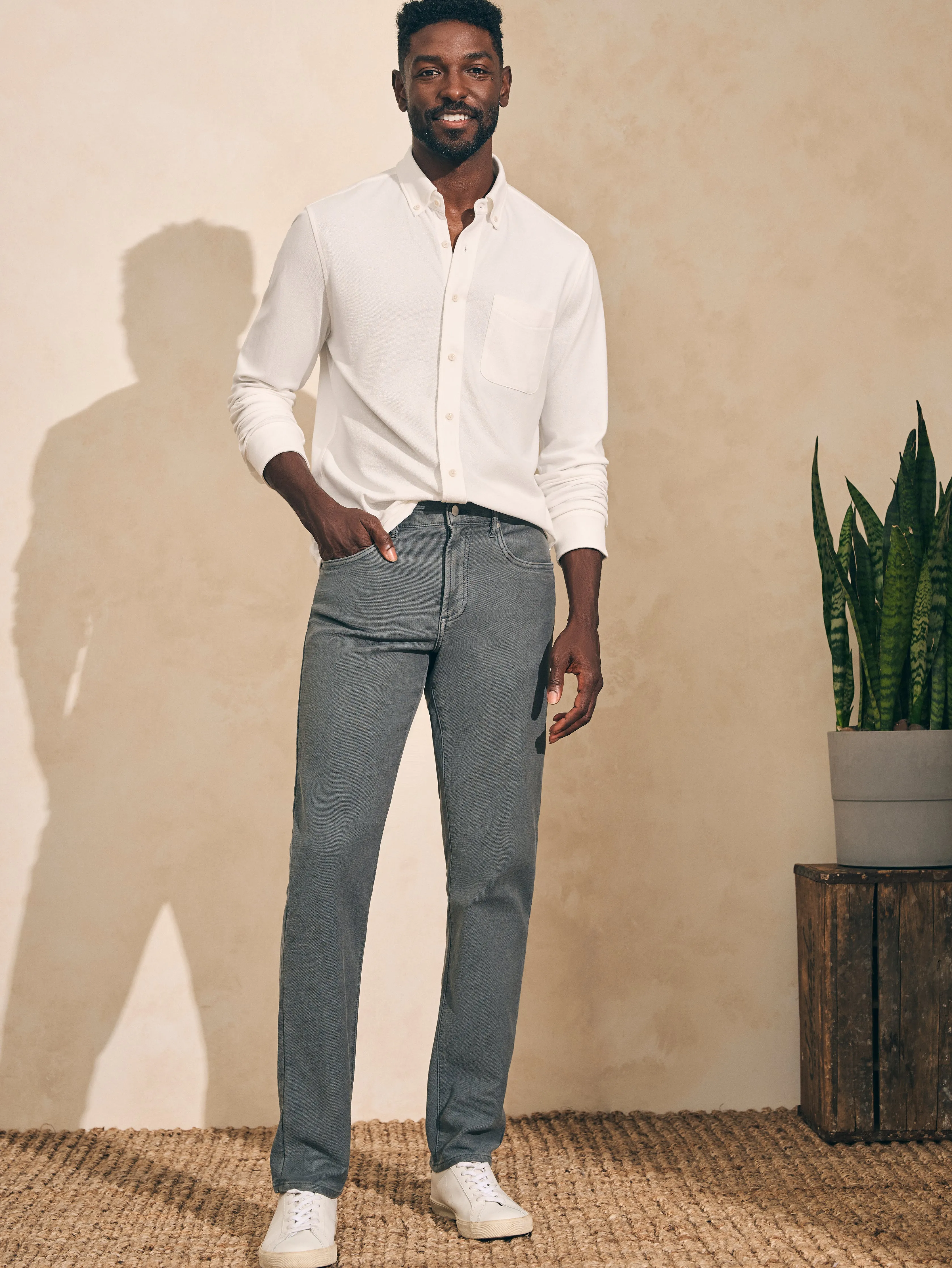 Stretch Terry 5-Pocket Pant (30" Inseam) - Slate sold by Faherty product image thumbnail 2